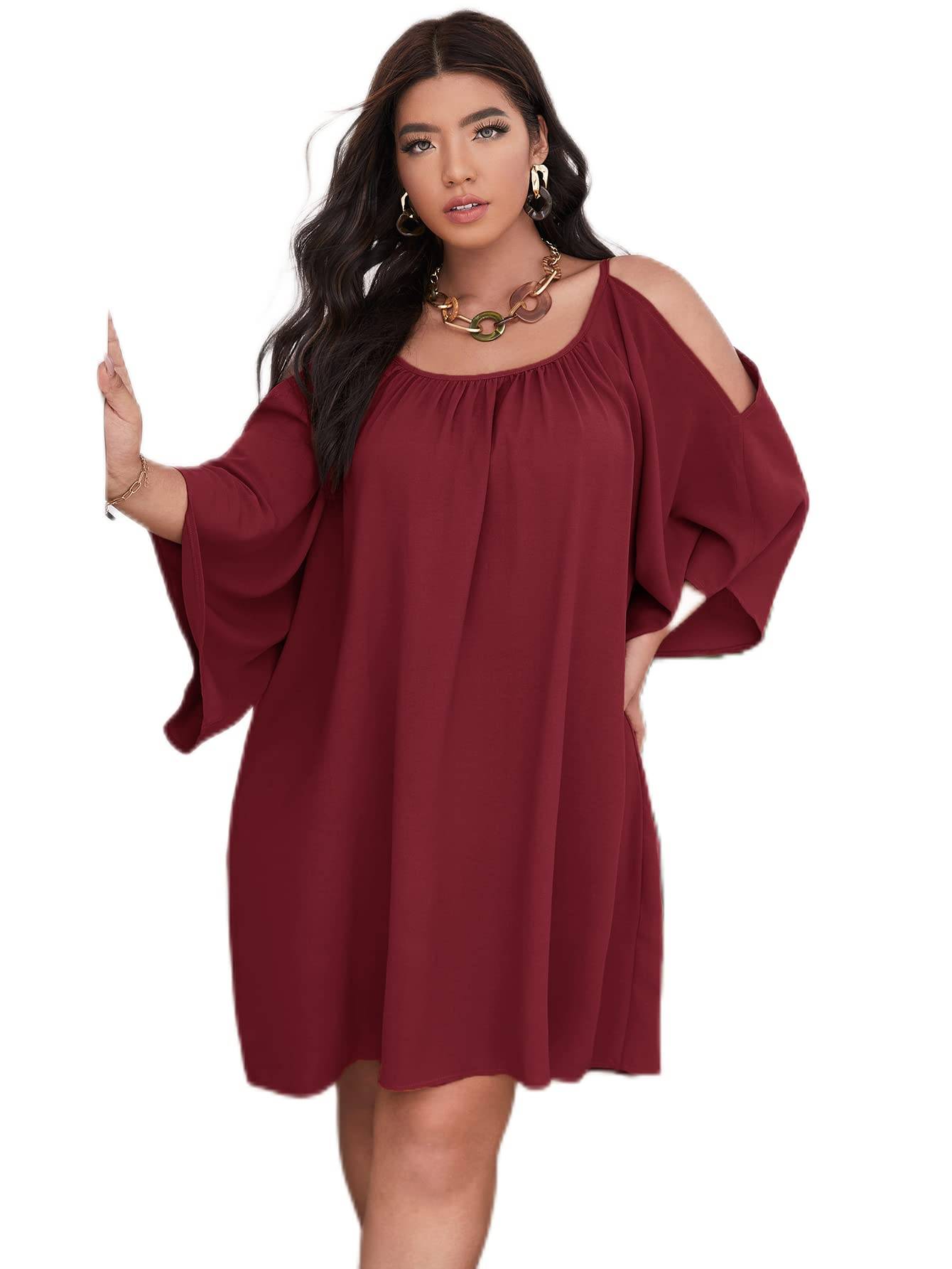 Women Plus Size Summer Dress Cold Short Dresses