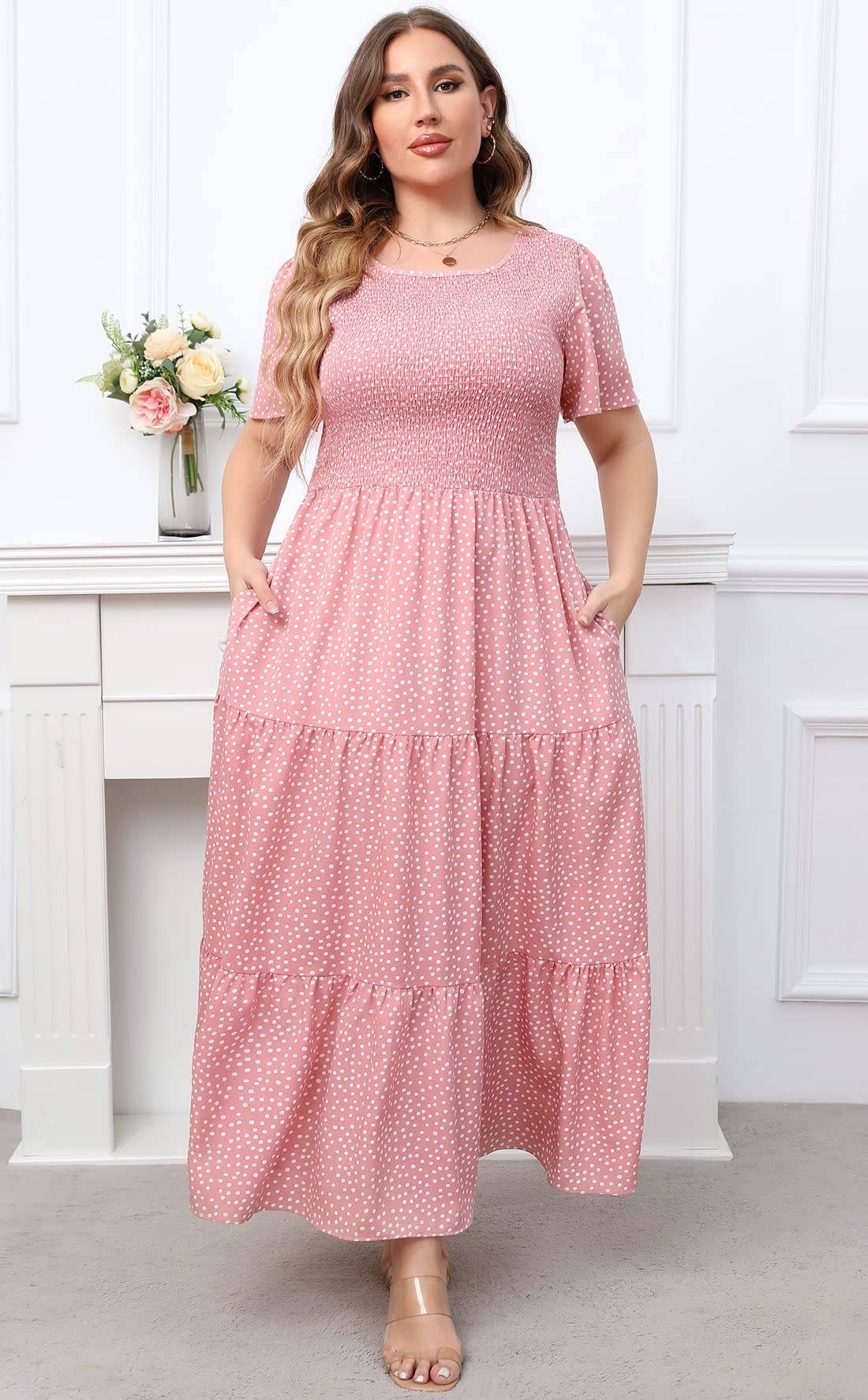 Women's Plus Size Maxi Dress Floral Boho Dress