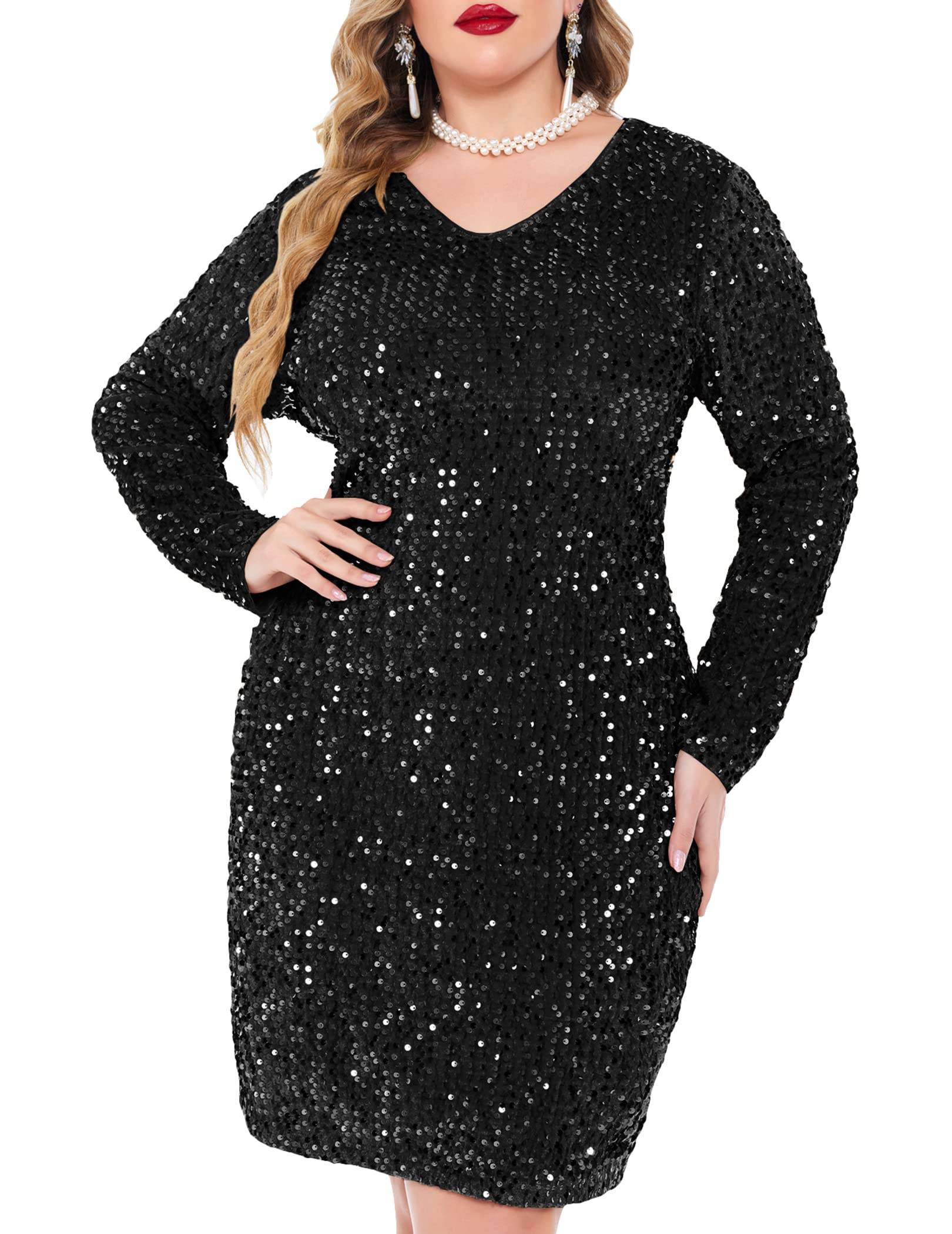 Womens Dress Plus Size V Neck Party Dresses