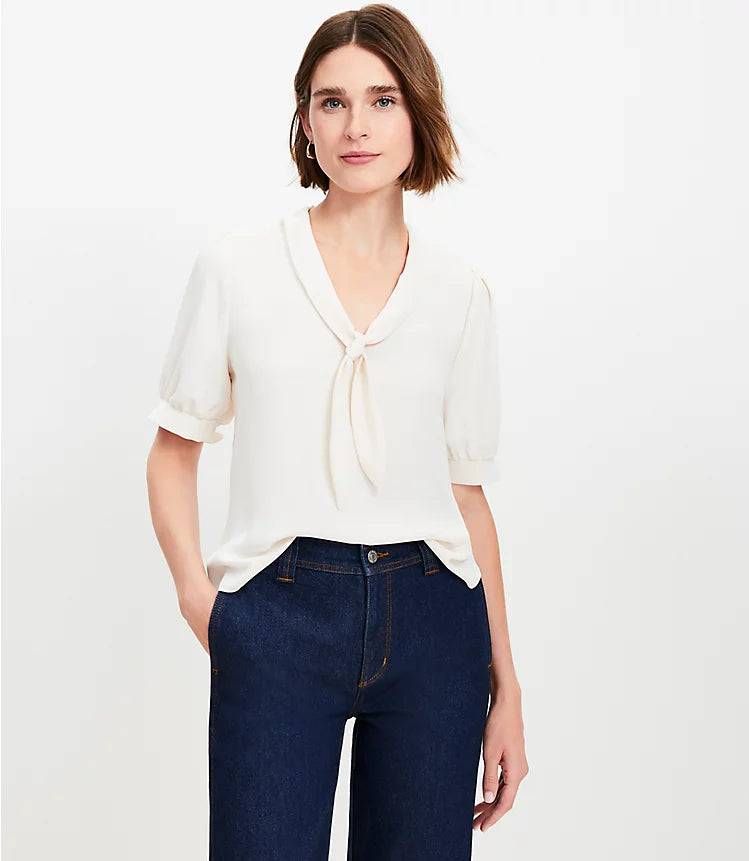 Tie Neck Blouse for Daily Work