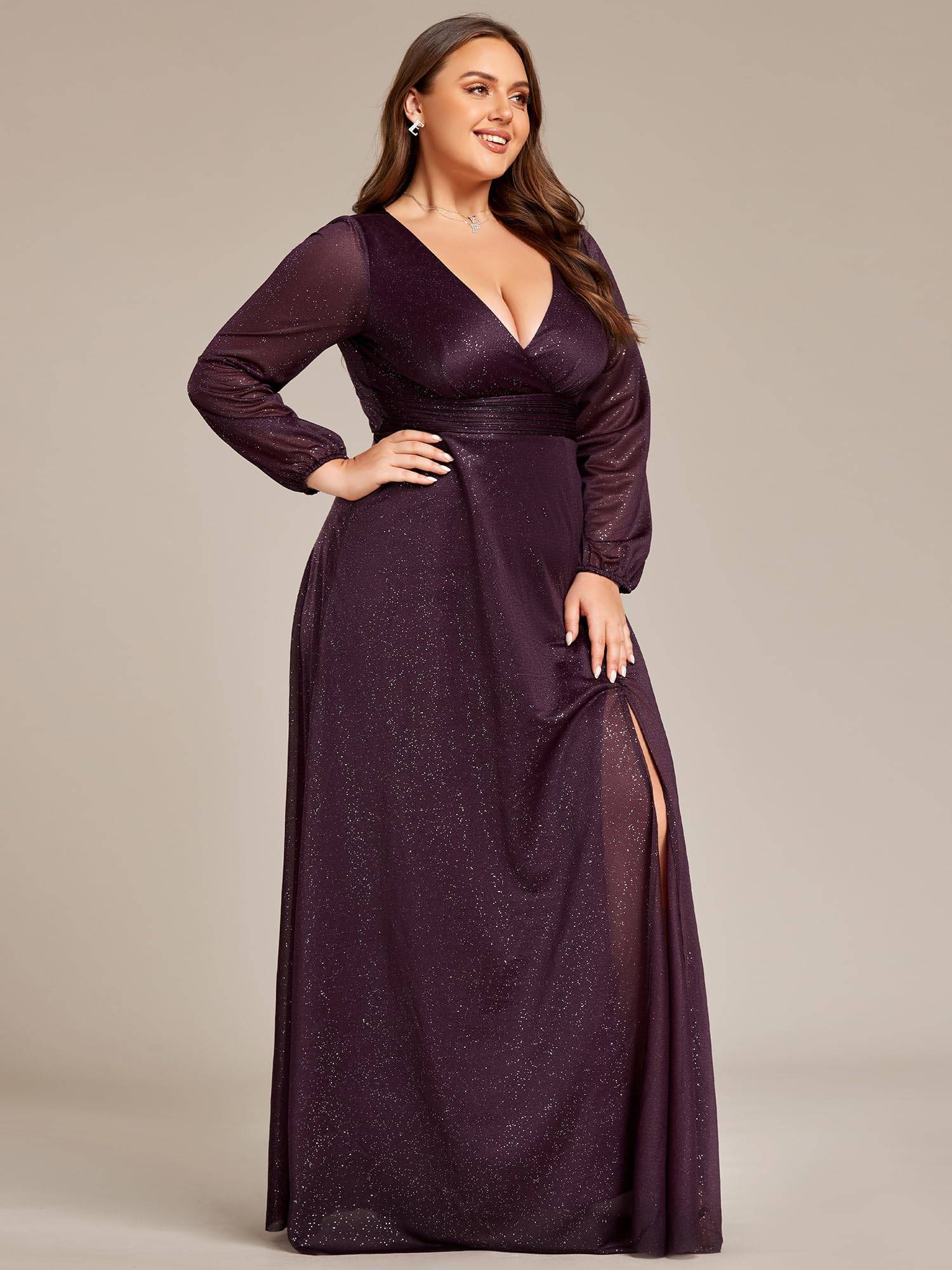 Women's Glitter A Line Plus Size Formal Dresses