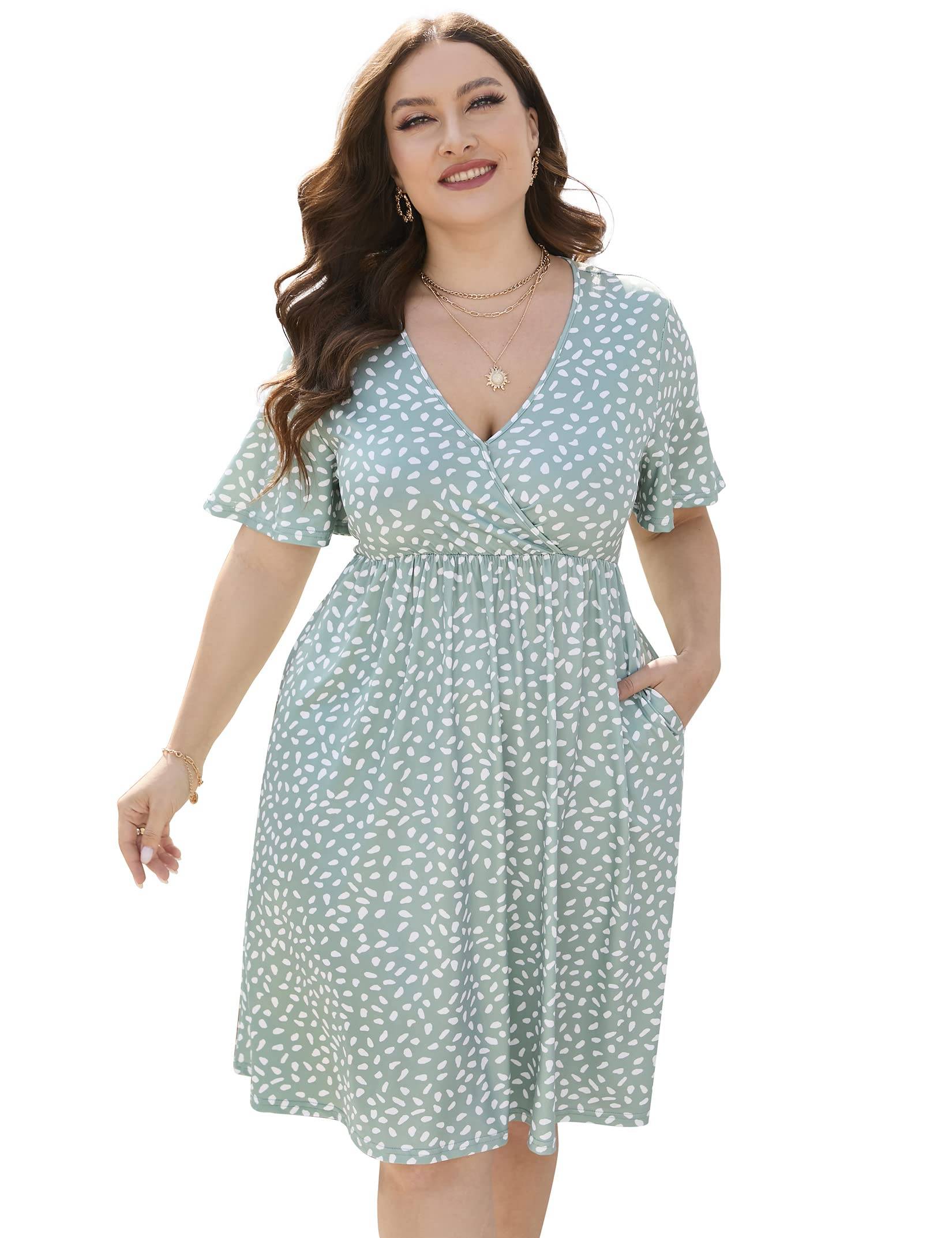 Plus Size Summer Dress Women's A Line Midi Dresses