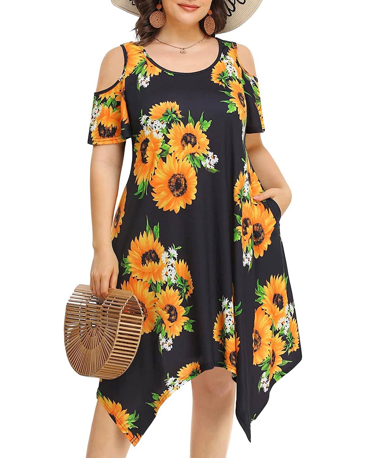 Women's Plus Size Sundress Dress with Pockets