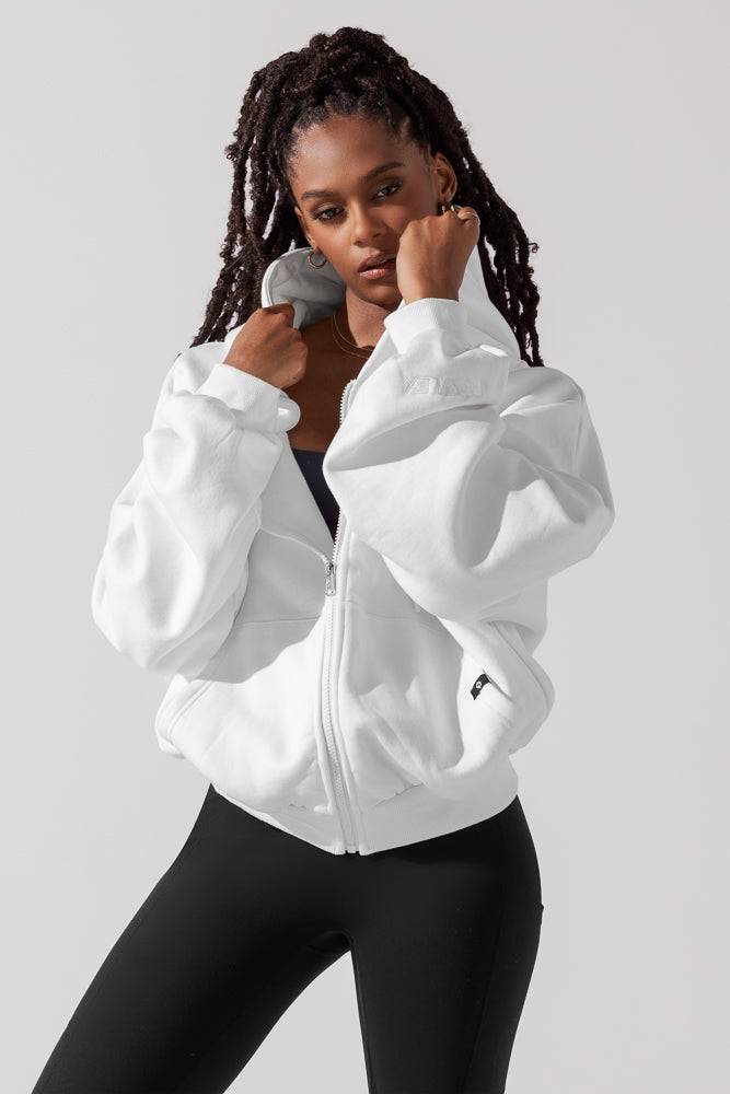 Zip Cloud Hoodie - White