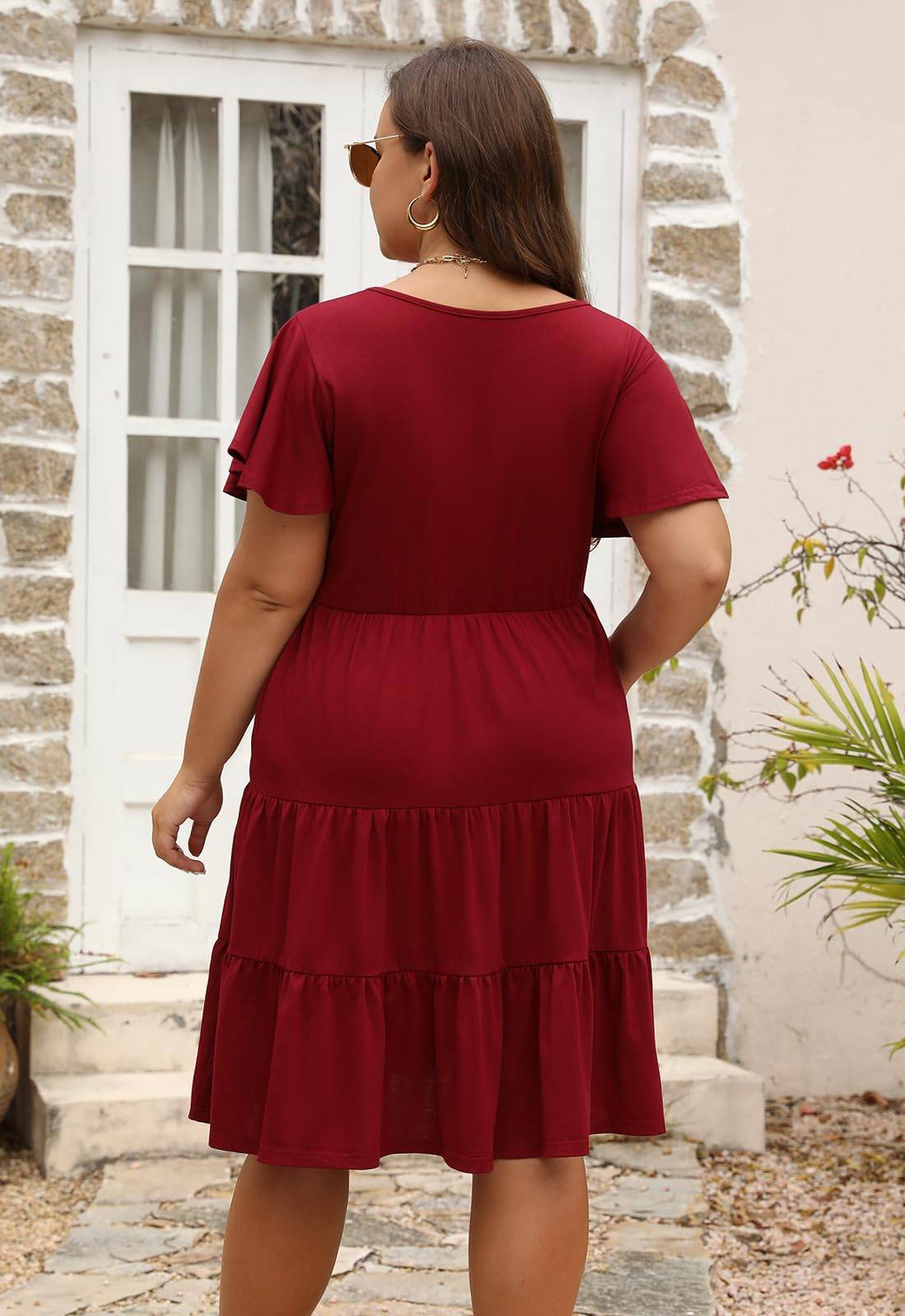 Womens Plus Size Swing Dress with Pocket