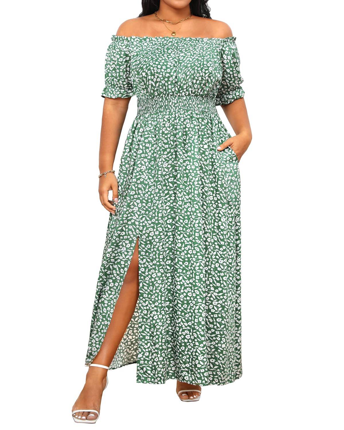 Women's Boho Dress Plus Size Floral Maxi Sundress