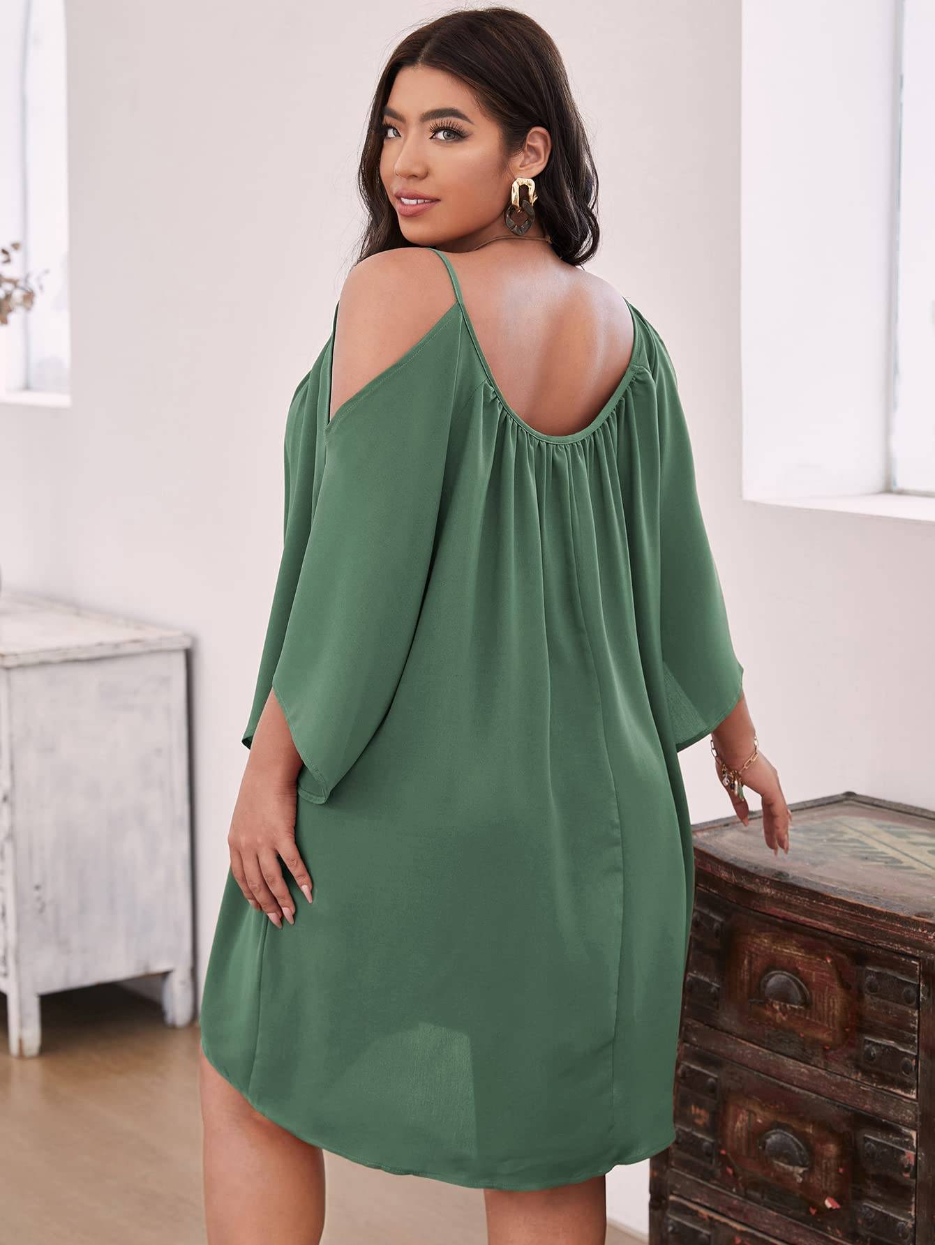 Women Plus Size Summer Dress Cold Short Dresses