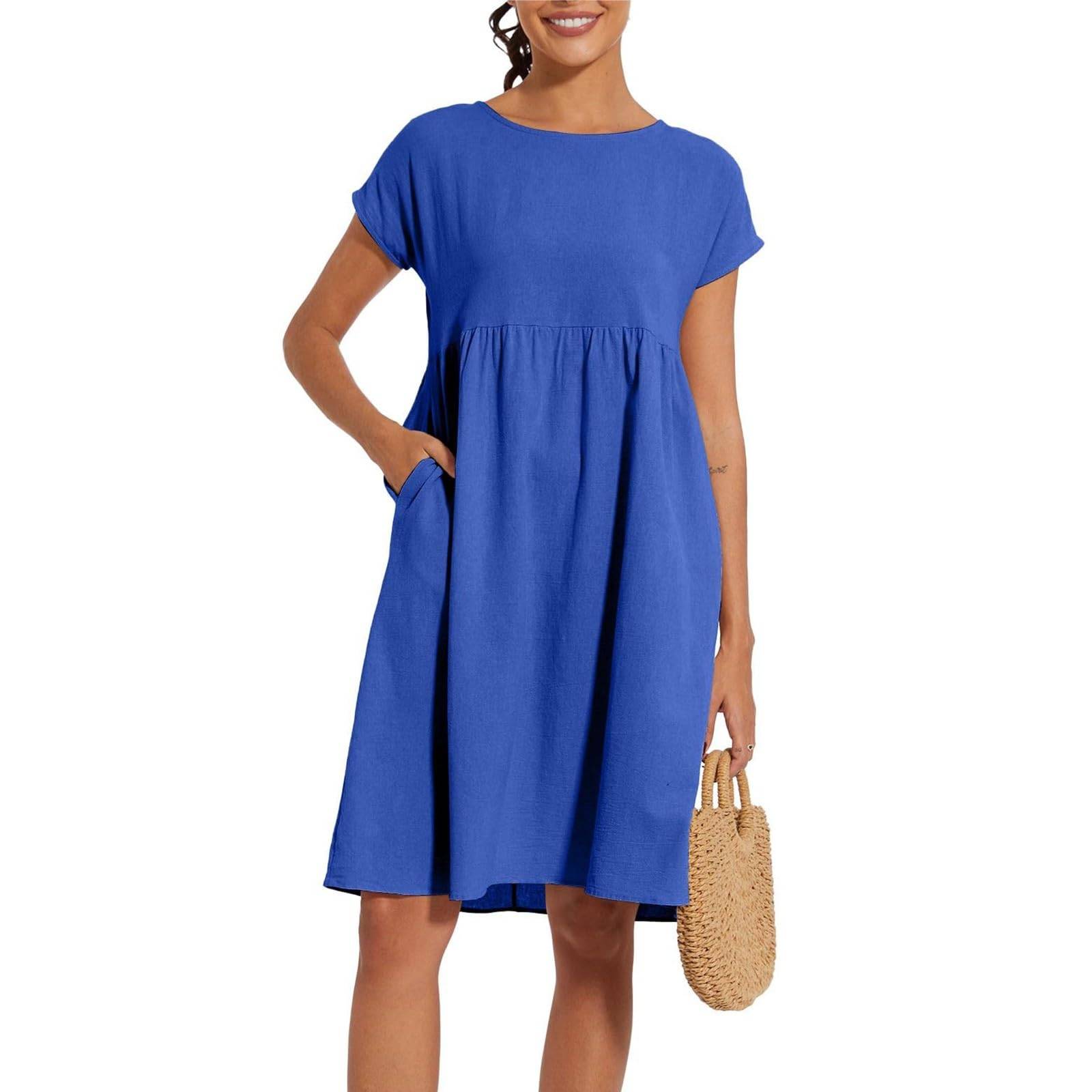 Women Plus Size Midi Dress Beach Sundress