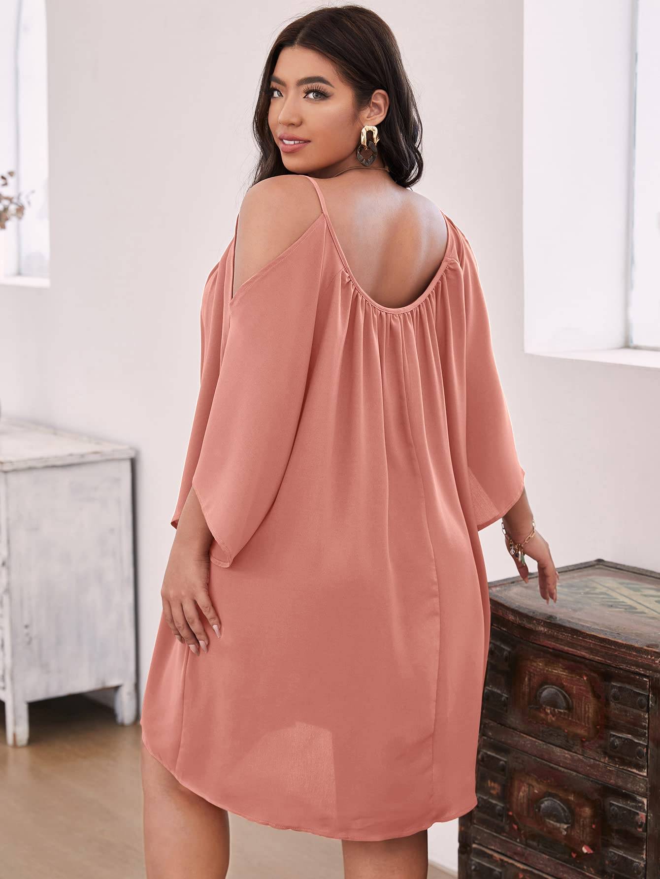 Women Plus Size Summer Dress Cold Short Dresses