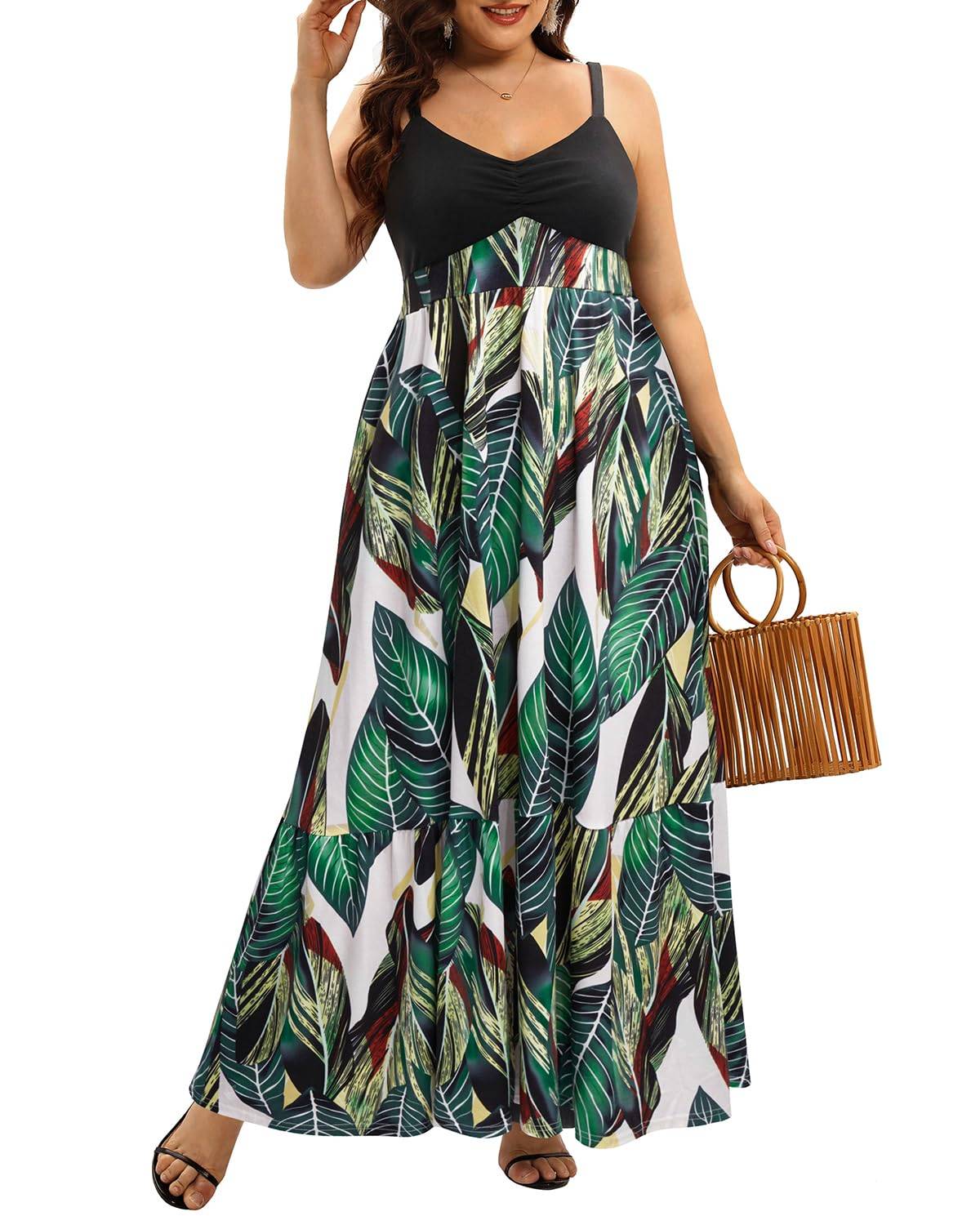 Women's Plus Size Maxi Sun Dress Sundress Pockets