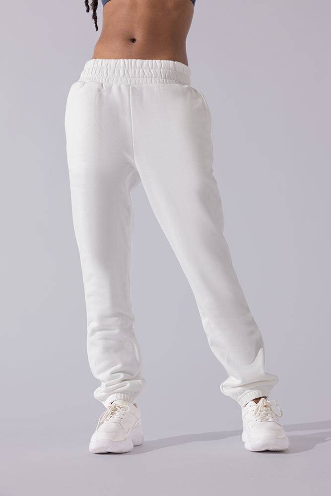 Cloud Rollover Sweatpant - White