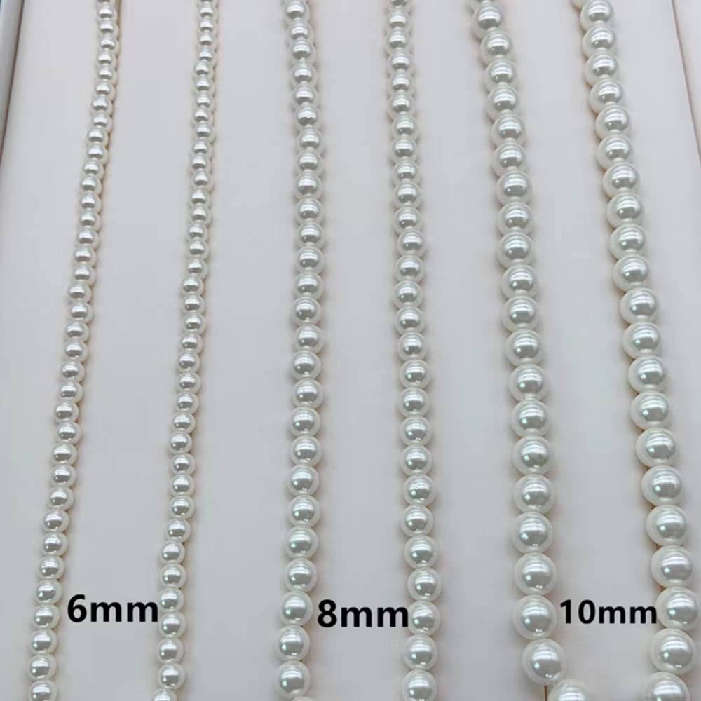 Pearl Necklace for Men,White Round Pearl Necklace Pearl Choker Necklace Fashion Jewelry Gifts for Women Men