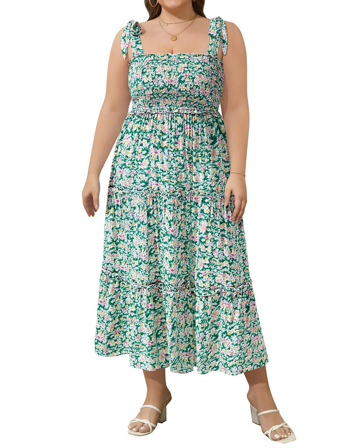 Women's Plus Size Strap Maxi Beach Long Dress