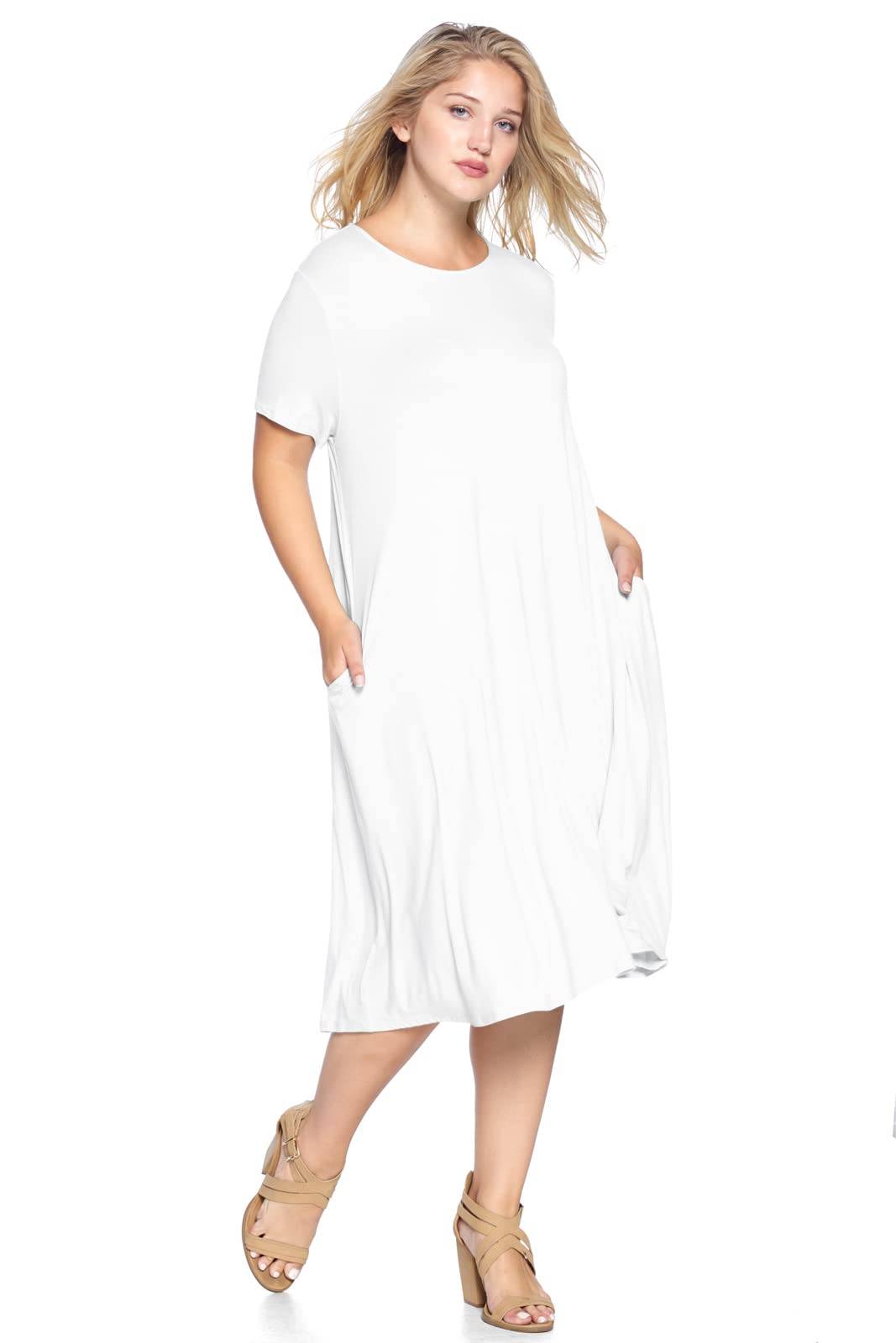 Women's Plus Size A-Line Pocket Midi Dress