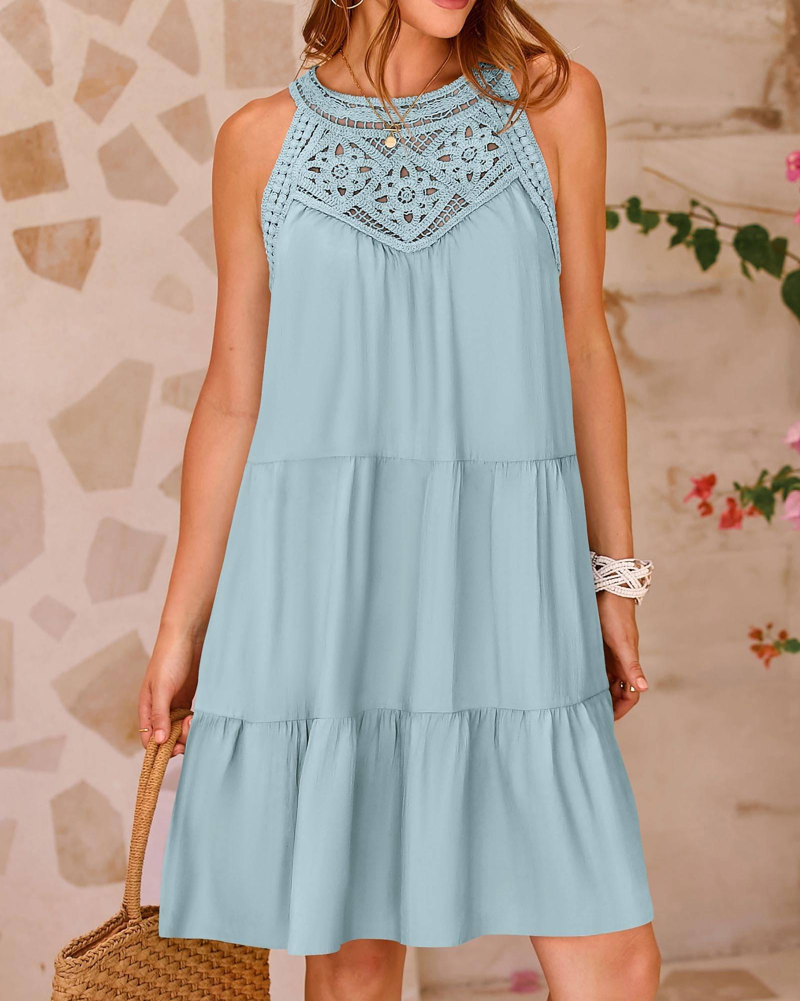 Womens Summer Casual Sundress A Line Dresses