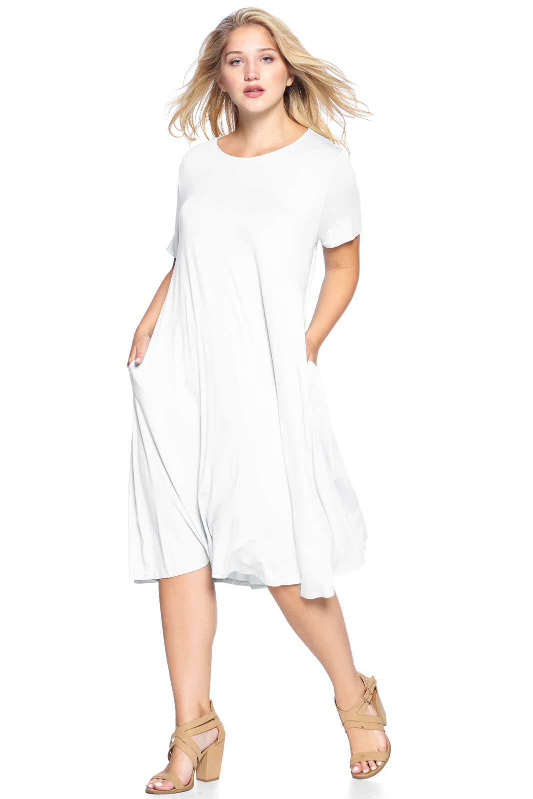 Women's Plus Size A-Line Pocket Midi Dress