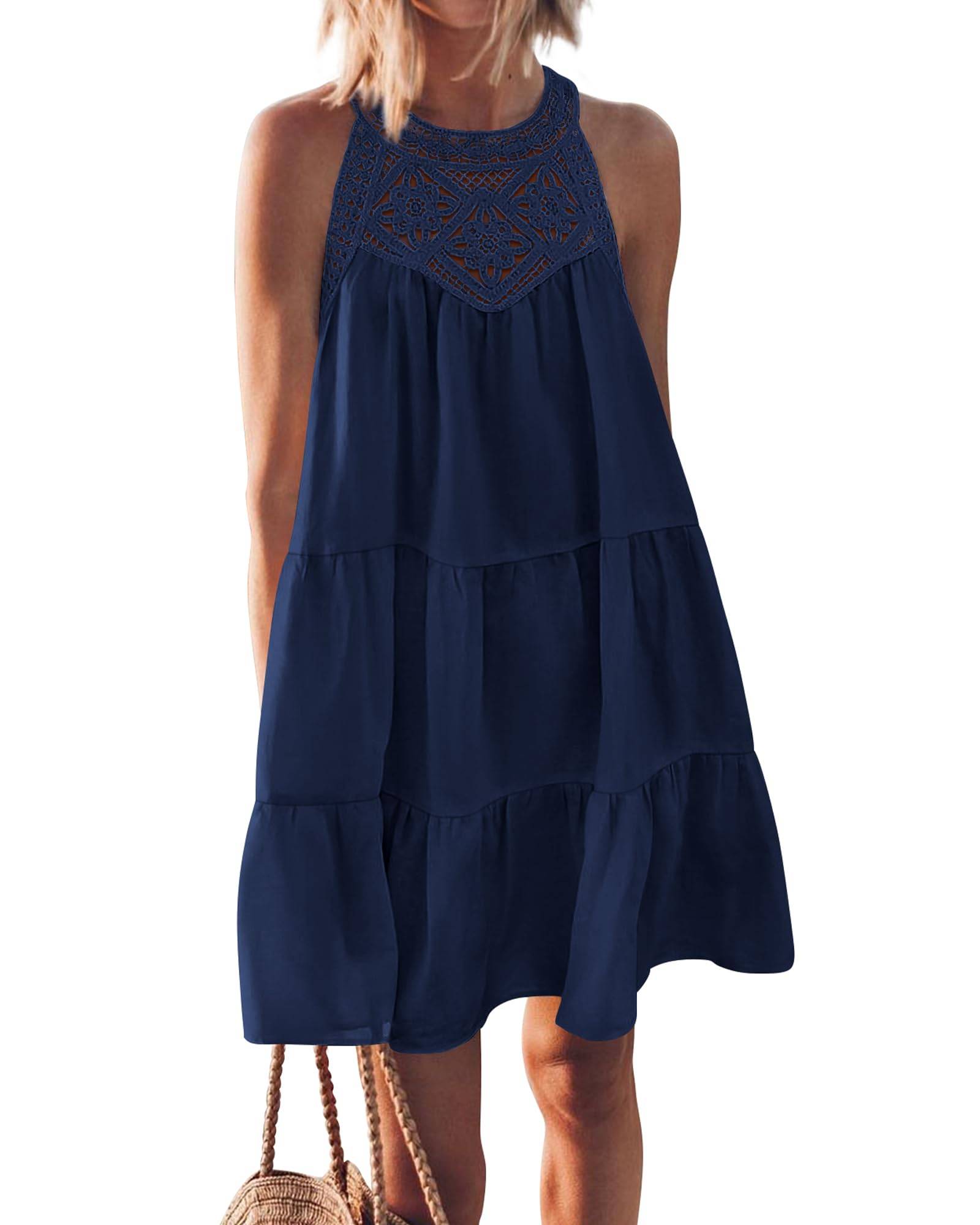 Womens Summer Casual Sundress A Line Dresses