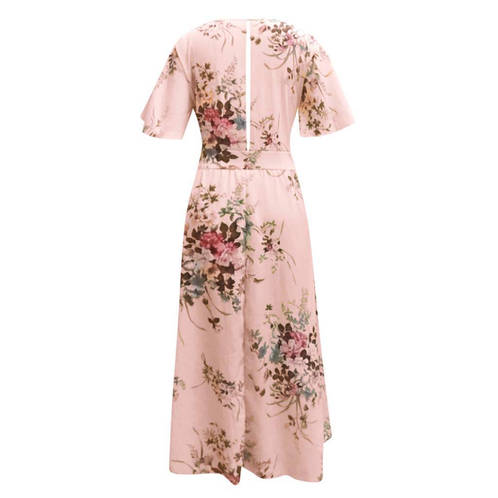 Women Maxi Wrap Sundresses Floral Boho Dress