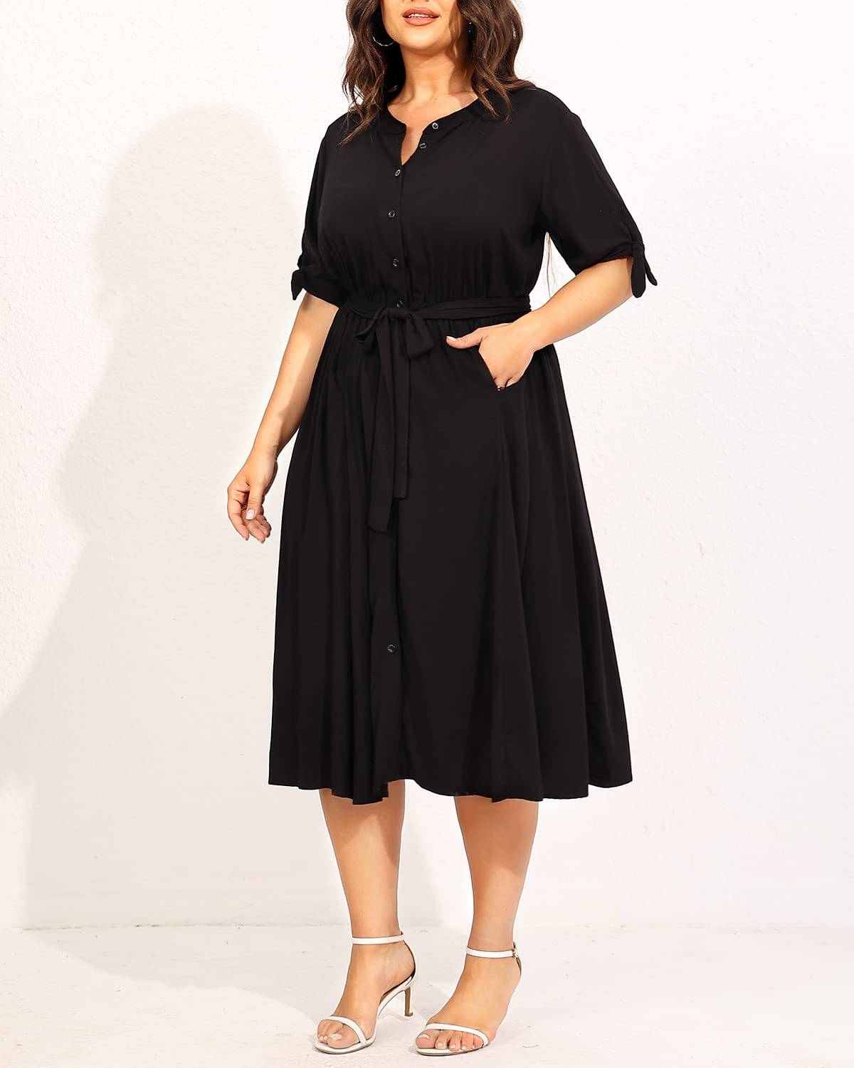 Women's Summer Midi Dress Plus Size Sundress