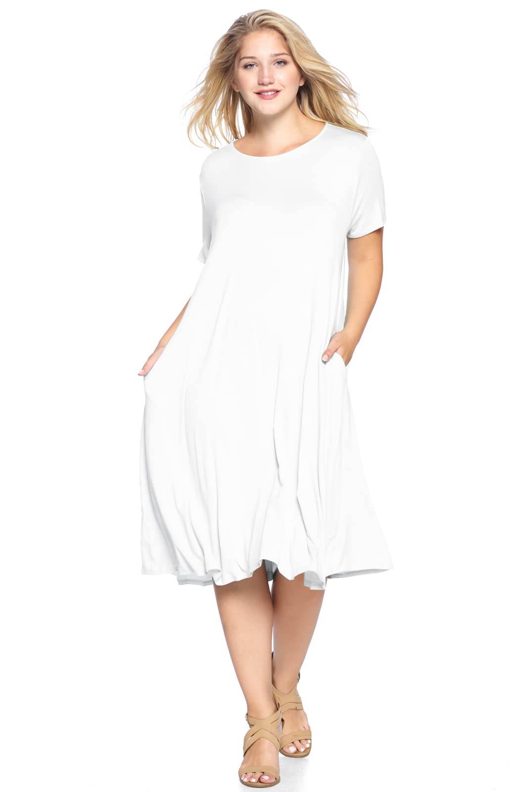 Women's Plus Size A-Line Pocket Midi Dress