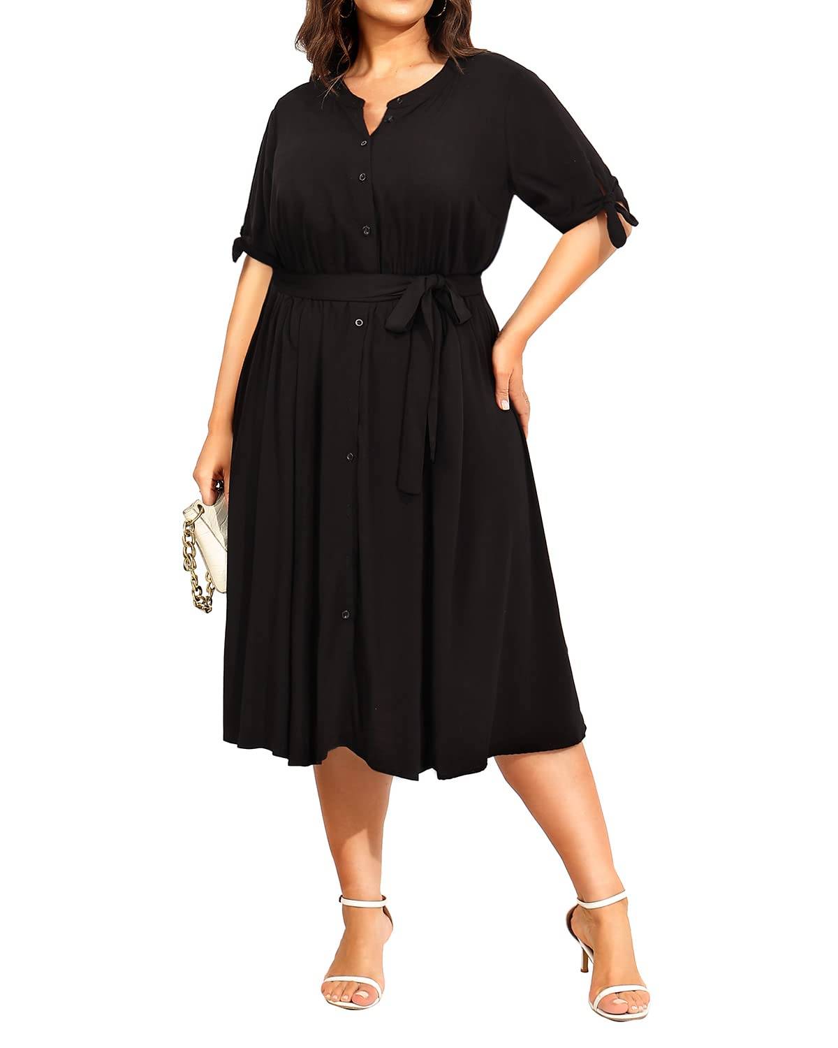 Women's Summer Midi Dress Plus Size Sundress