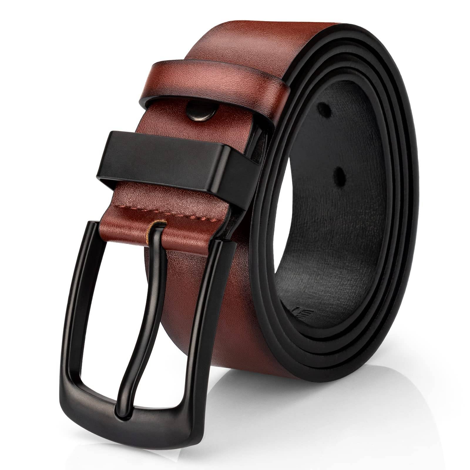 Mens Casual Dress Belt, Mens Leather Belt, Leather Belt Men, Black Waist Belt