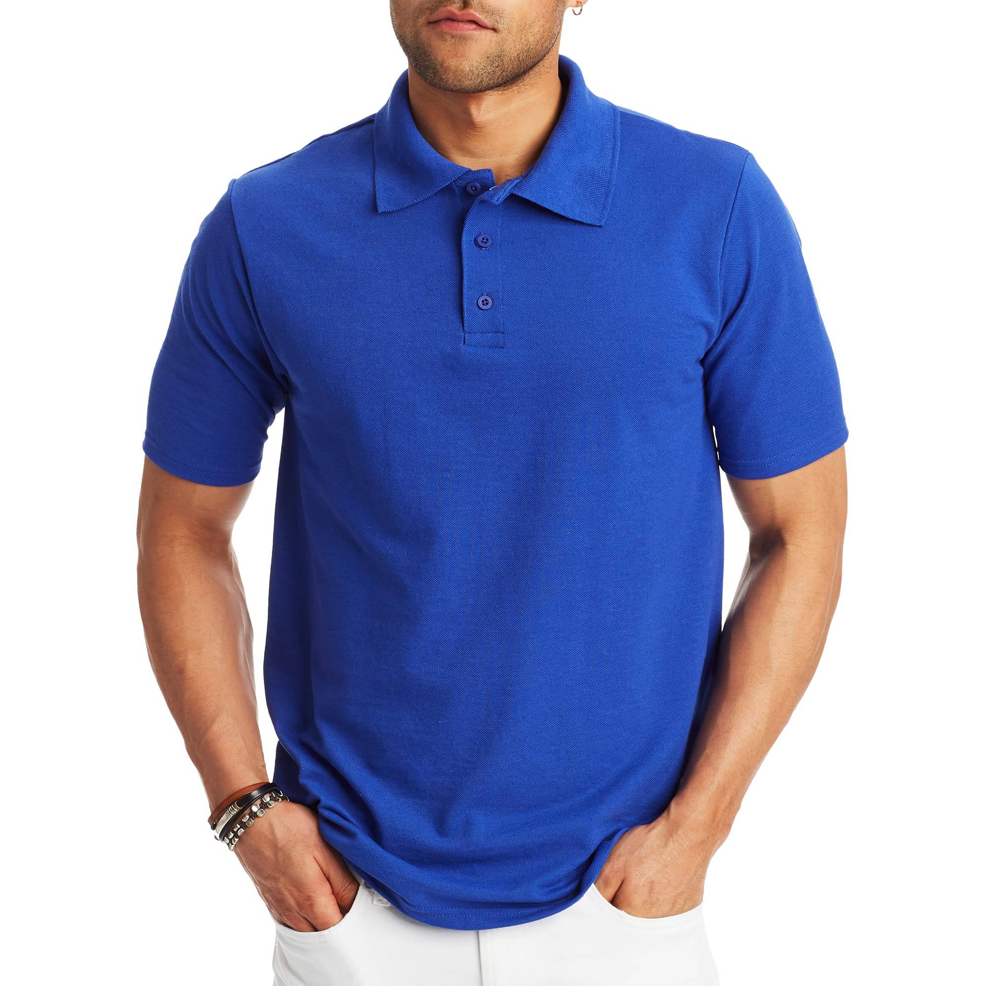 Hanes Men’s Short Sleeve Polo Shirt, Midweight Men's Shirt