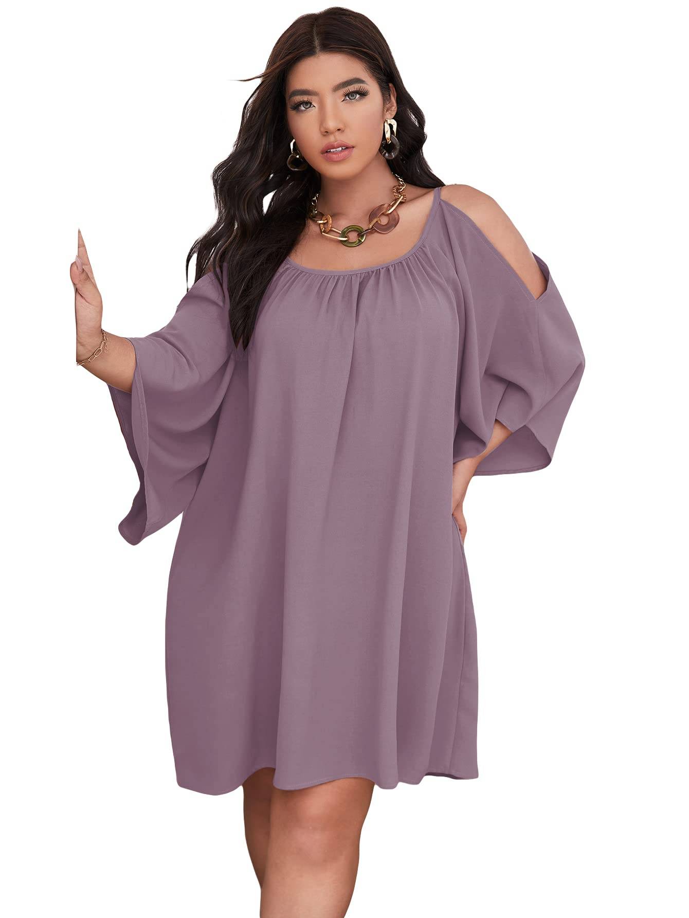 Women Plus Size Summer Dress Cold Short Dresses