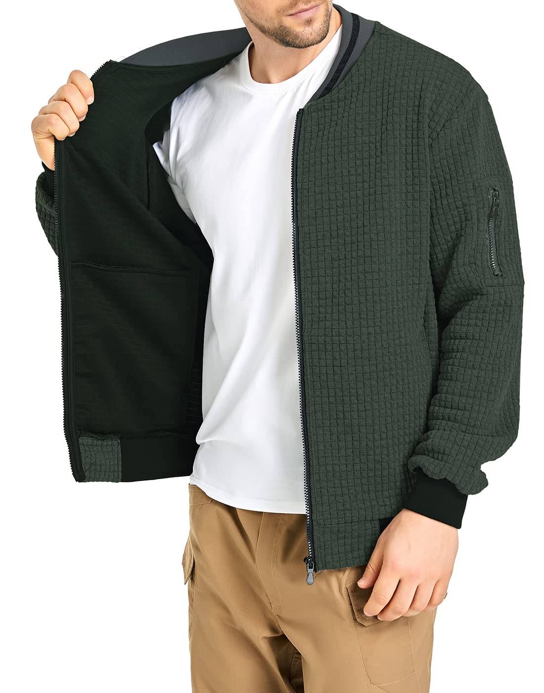 Mens Lightweight Jacket Casual Bomber Jacket Varsity Coat