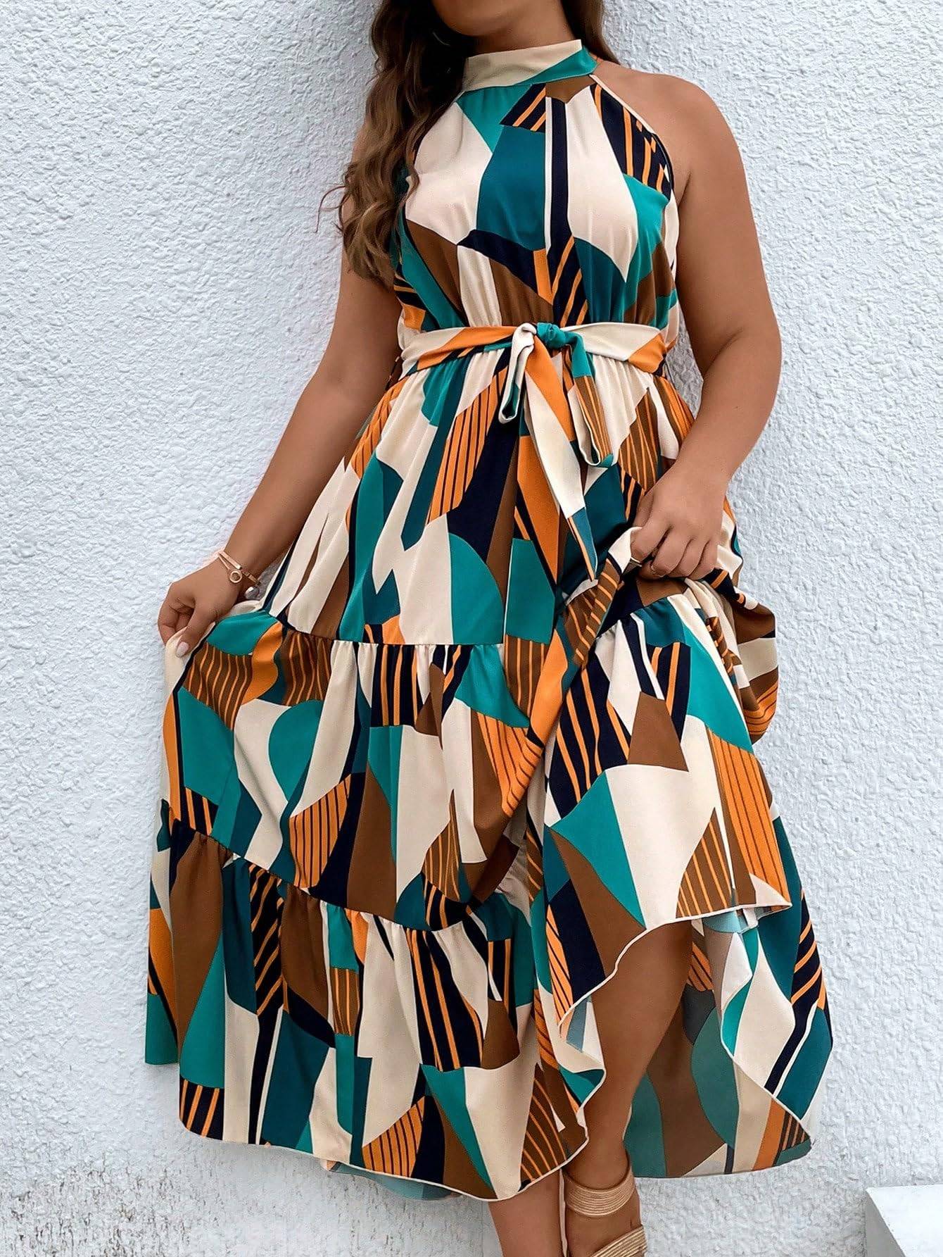 Women's Plus Size Boho A Line Long Dress