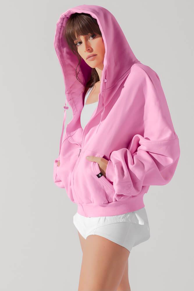 Zip Cloud Hoodie - Malibu Pink