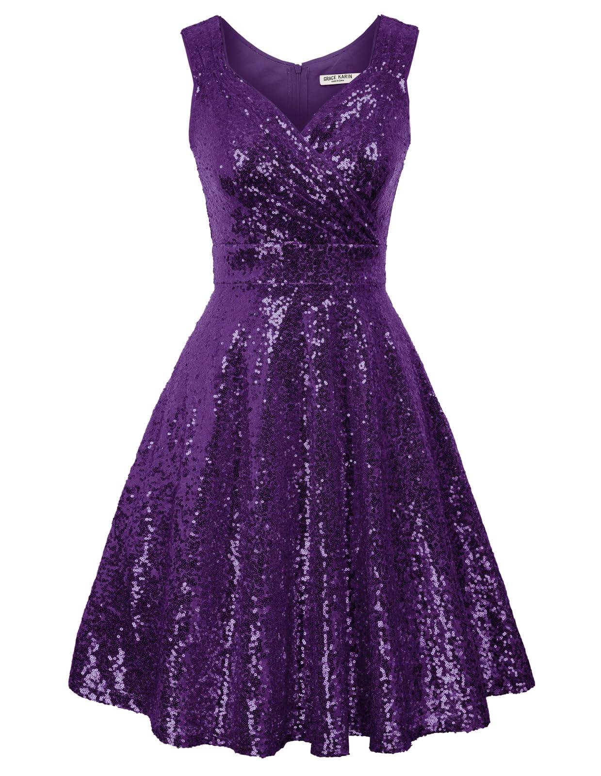 Women's Dresses V-Neck Glitter Evening Party Dress