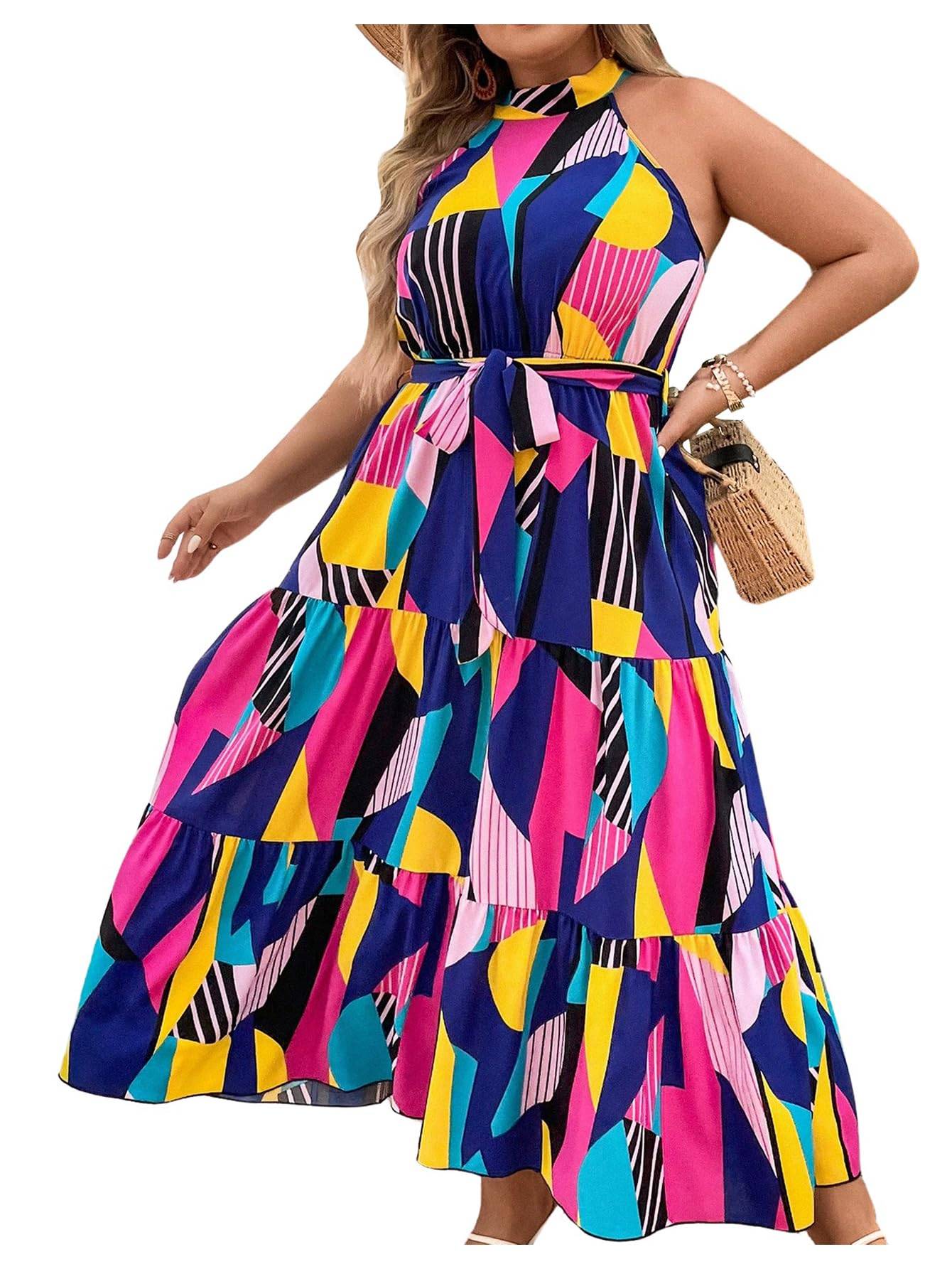 Women's Plus Size Boho A Line Long Dress