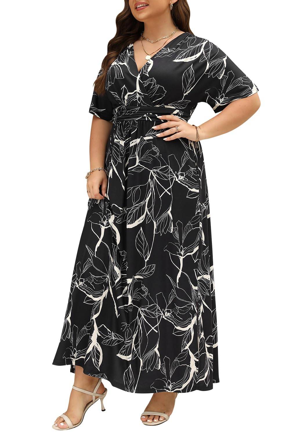 Plus Size Maxi Dresses Women Boho Floral