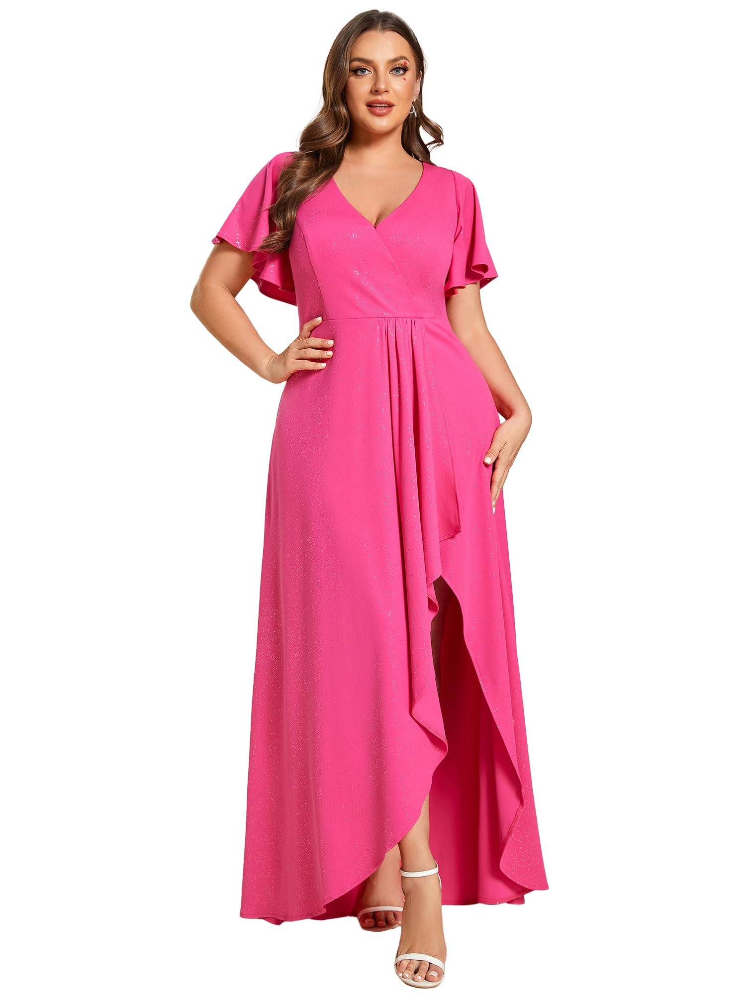 Women's Glitter A-line Plus Size Formal Dresses