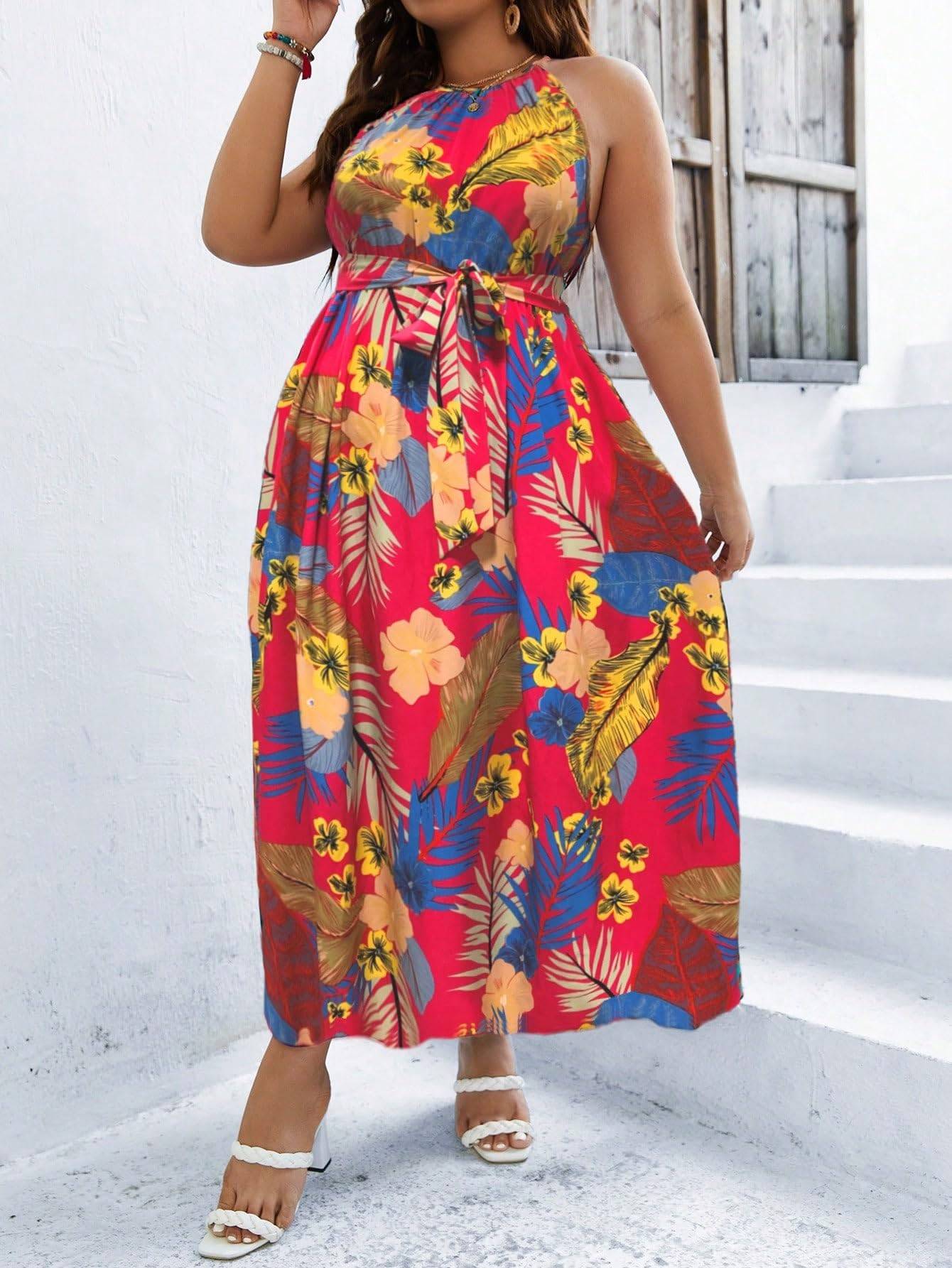 Women's Plus Size Boho A Line Long Dress