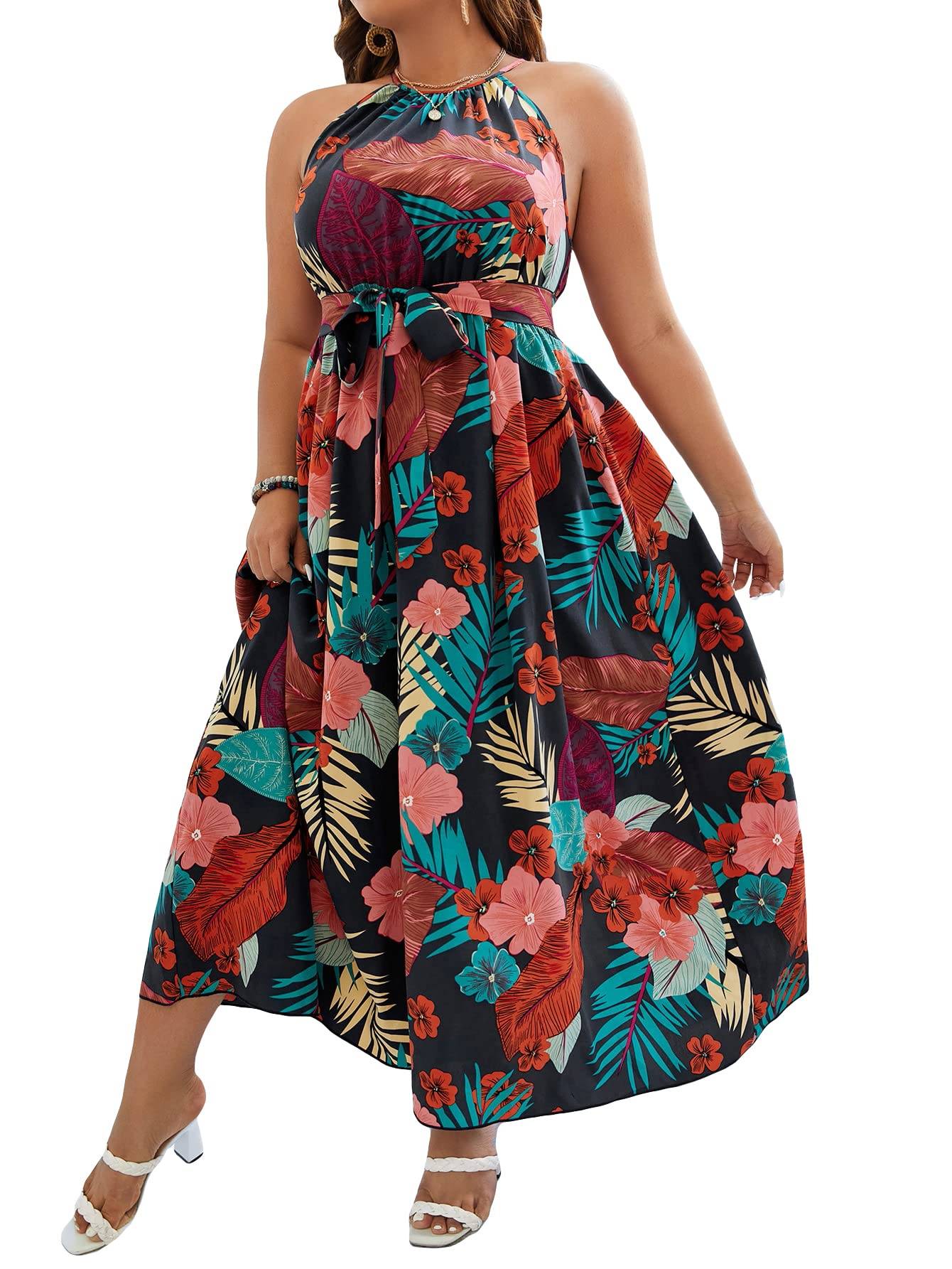 Women's Plus Size Boho A Line Long Dress