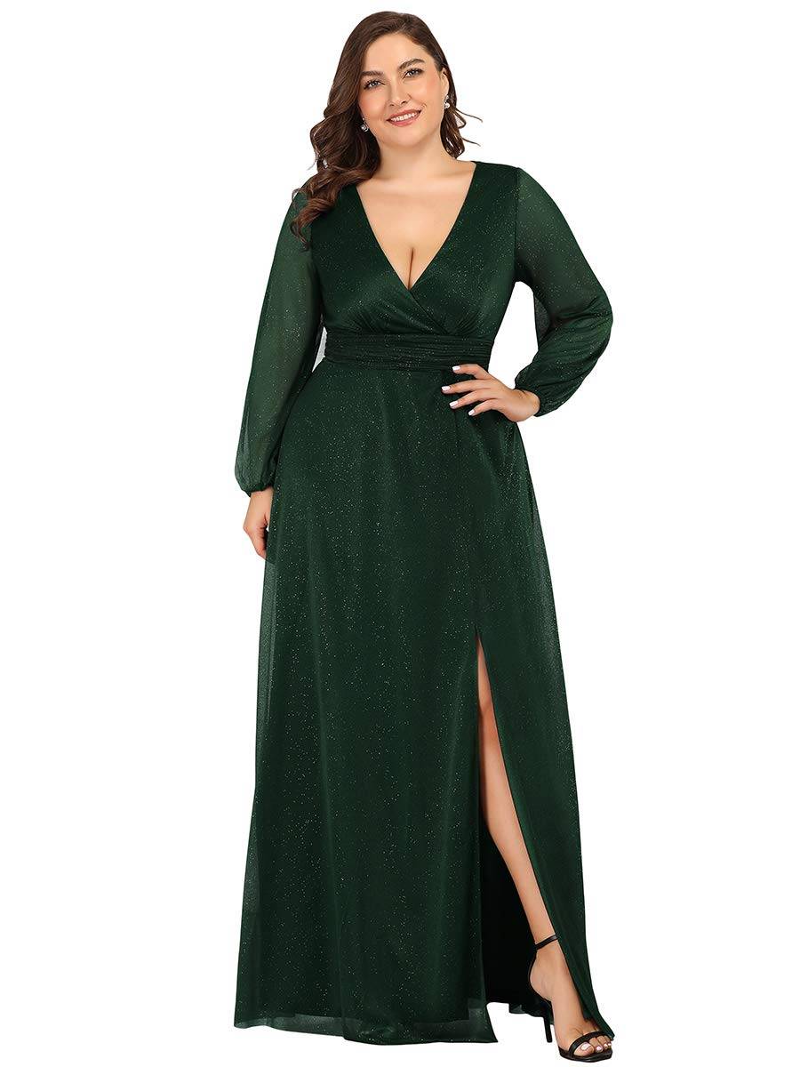 Women's Glitter A Line Plus Size Formal Dresses