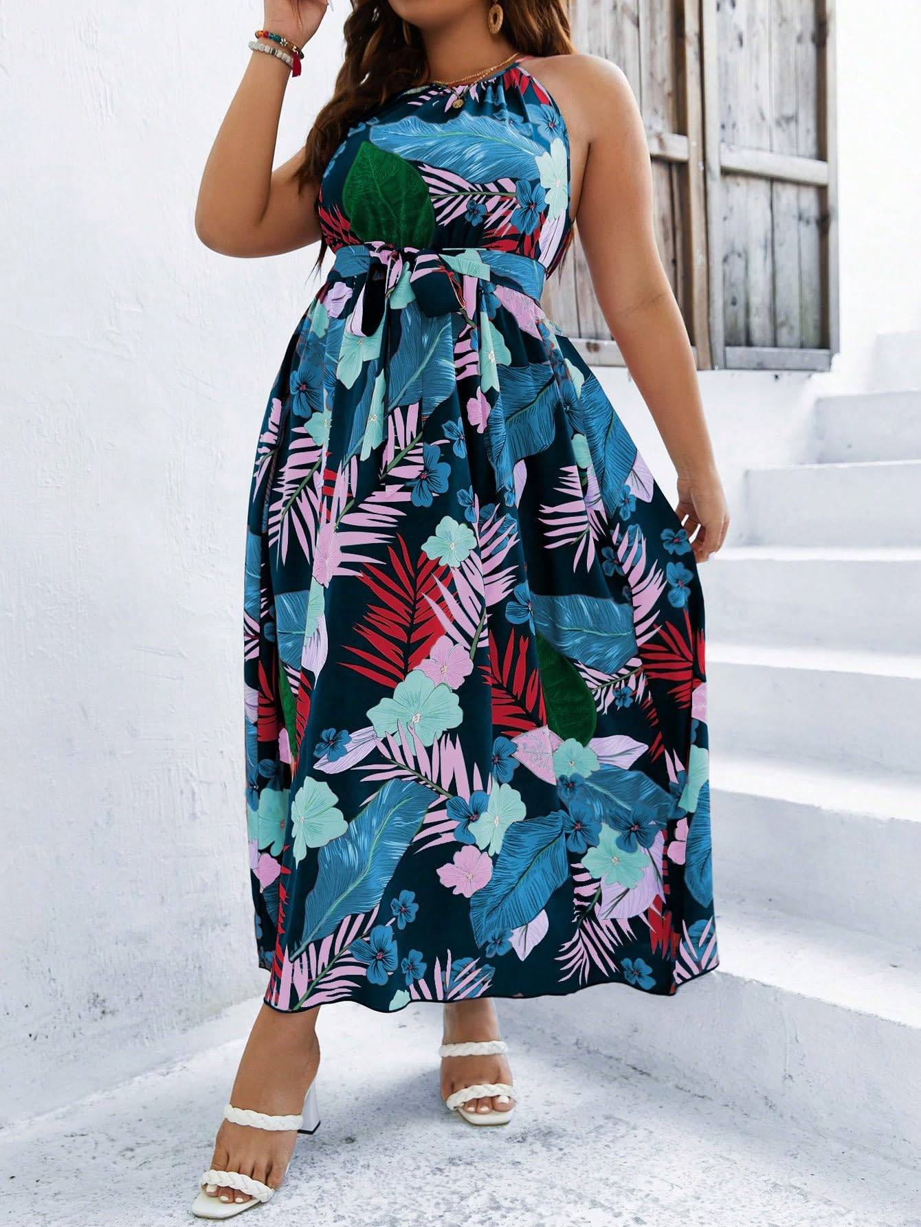 Women's Plus Size Boho A Line Long Dress