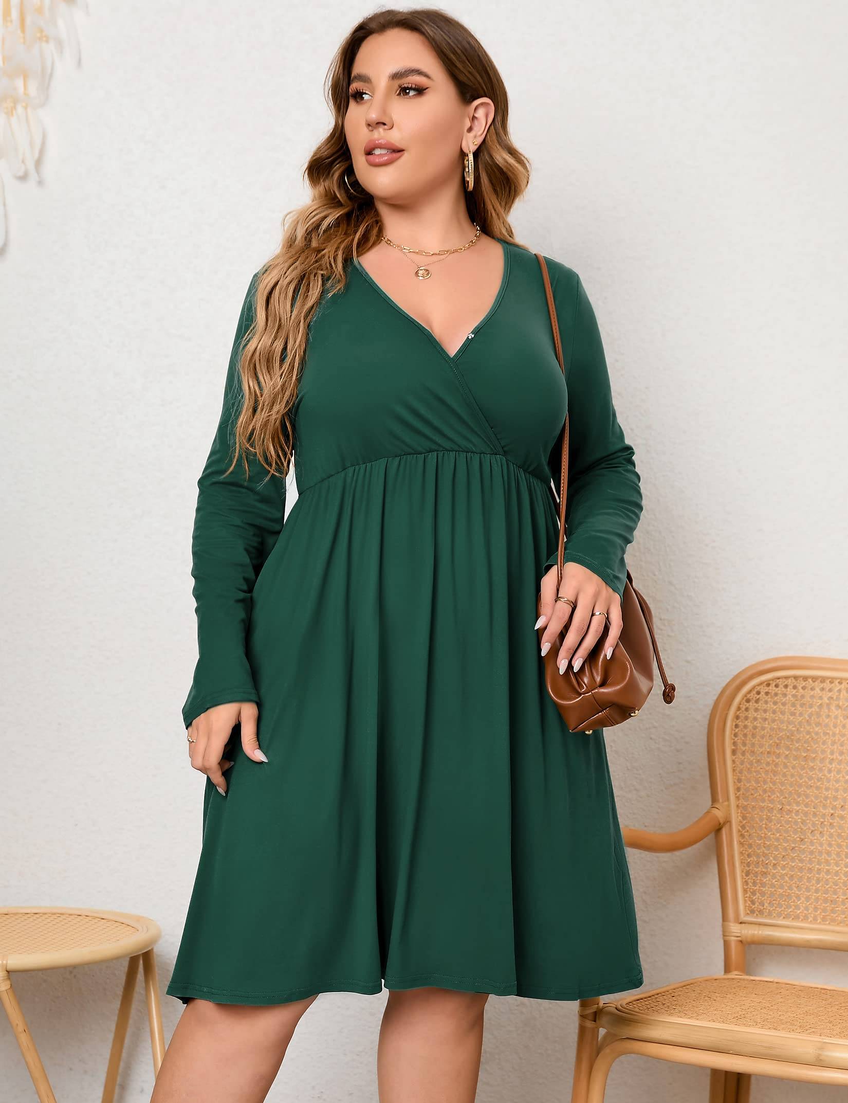 Plus Size Summer Dress Women's A Line Midi Dresses