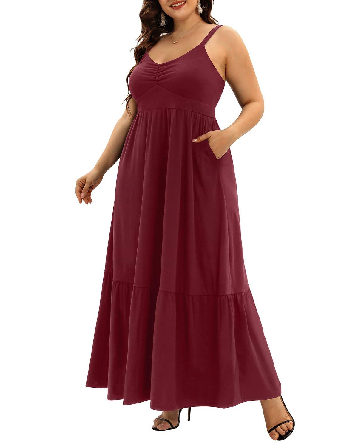 Women's Plus Size Maxi Sun Dress Sundress Pockets