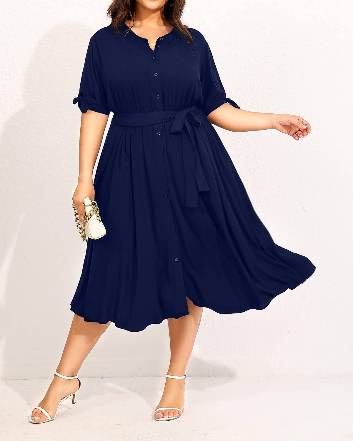 Women's Summer Midi Dress Plus Size Sundress