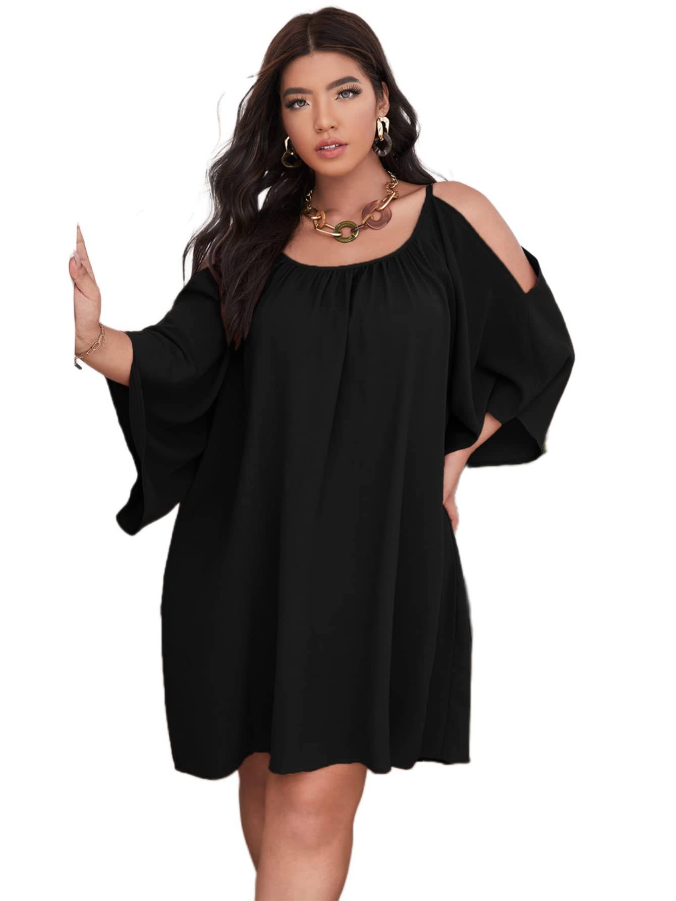 Women Plus Size Summer Dress Cold Short Dresses