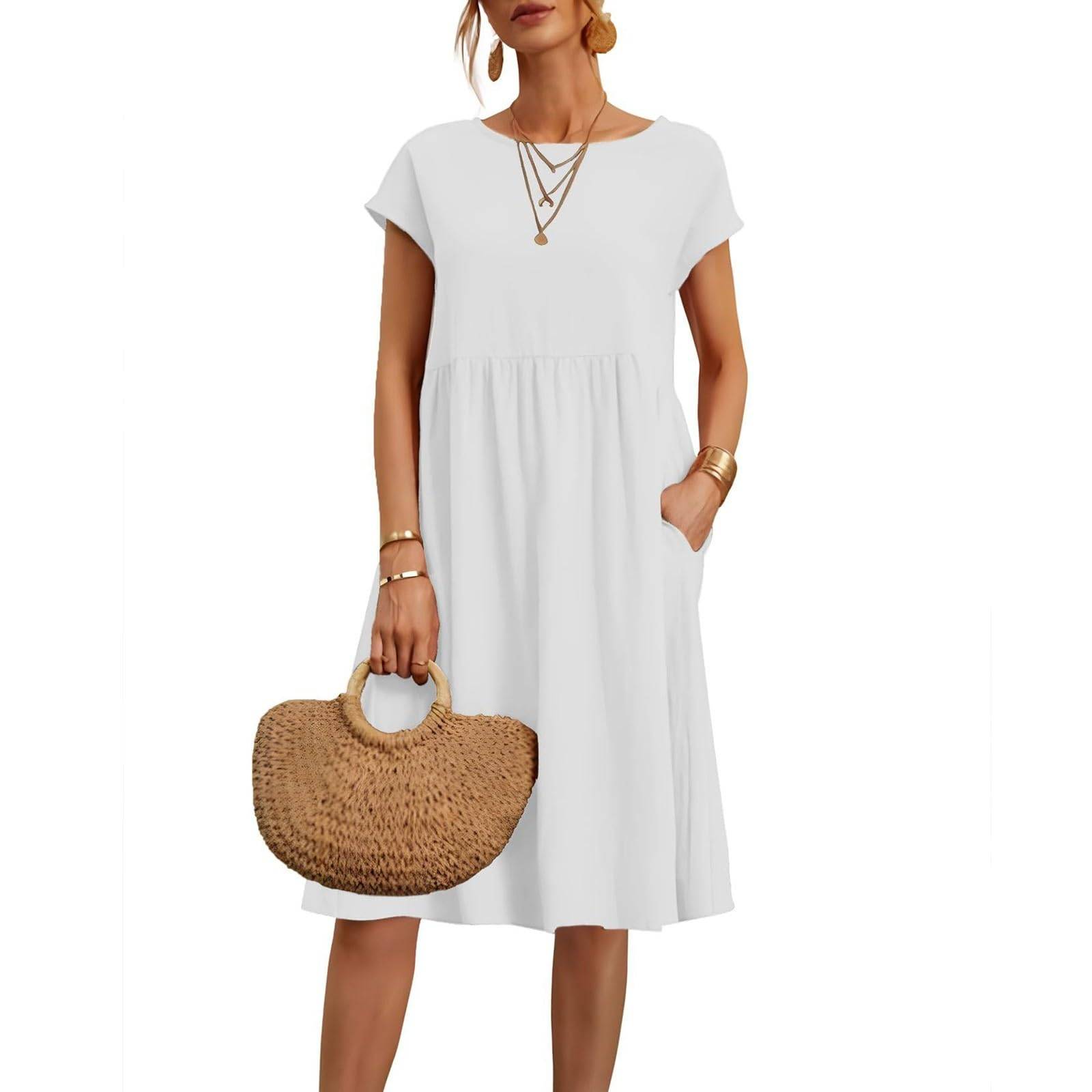 Women Plus Size Midi Dress Beach Sundress