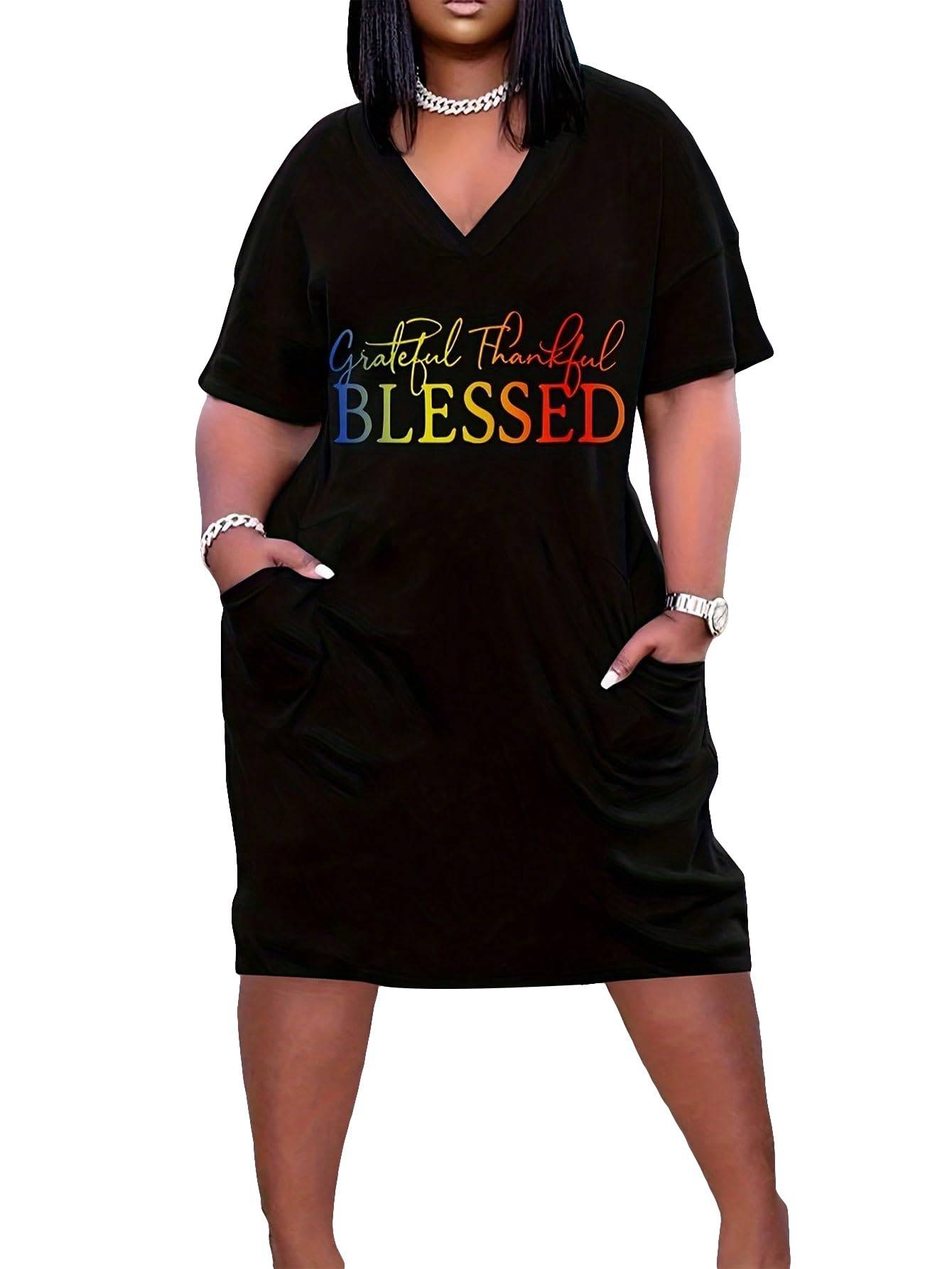 Women's Plus Size DressMidi Dresses with Pockets