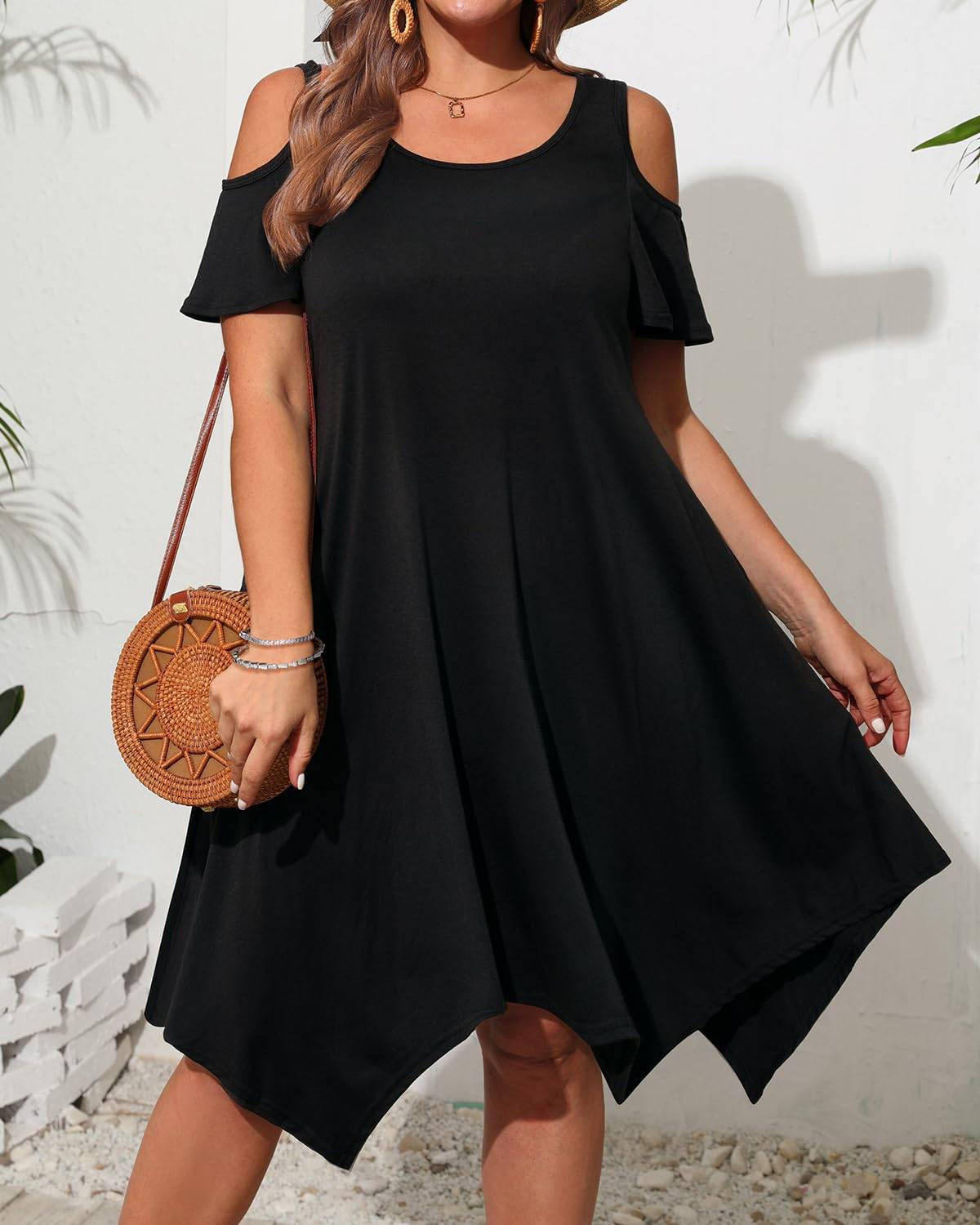 Women's Plus Size Sundress Dress with Pockets