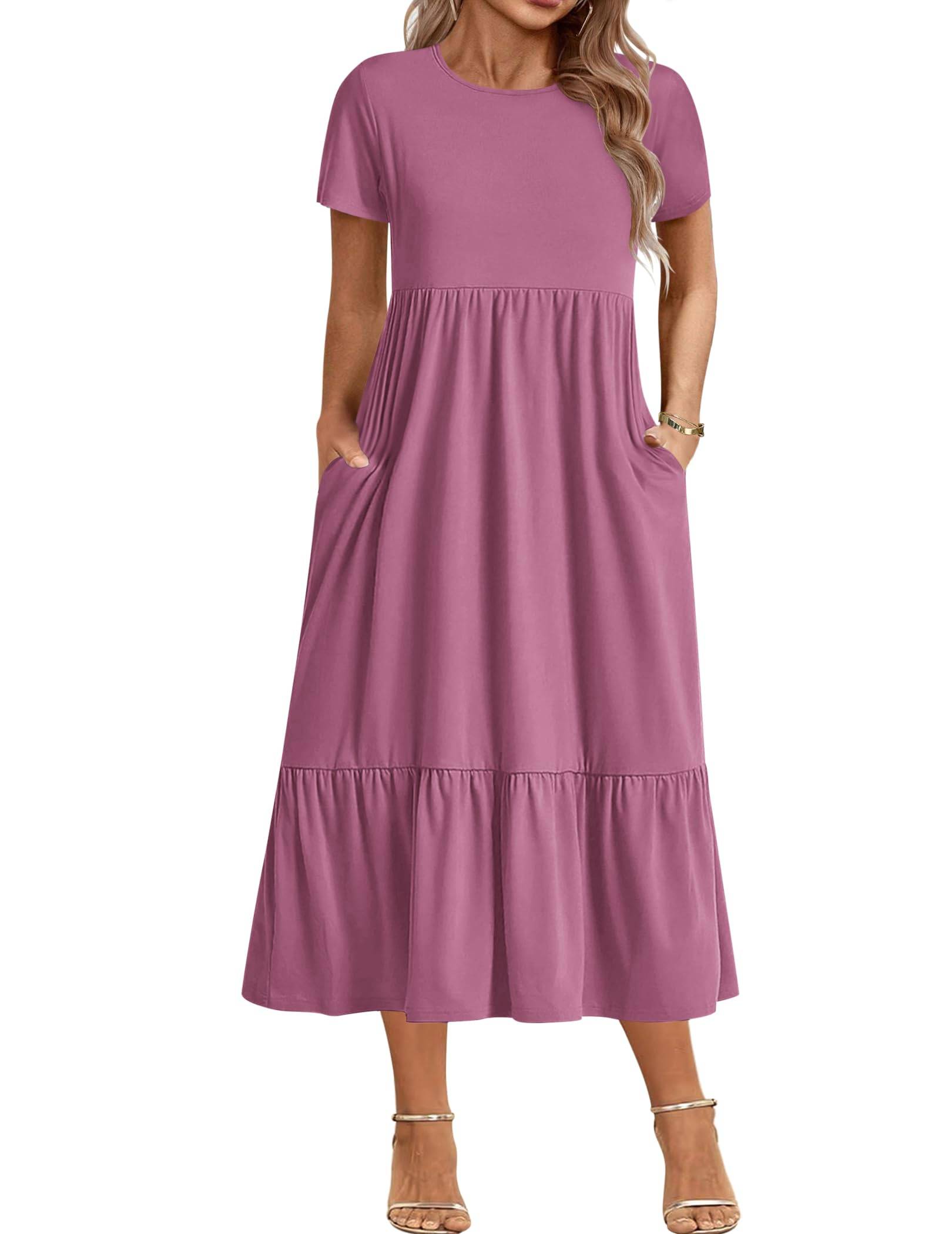 Women Plus Size Long Maxi Dresses with Pockets