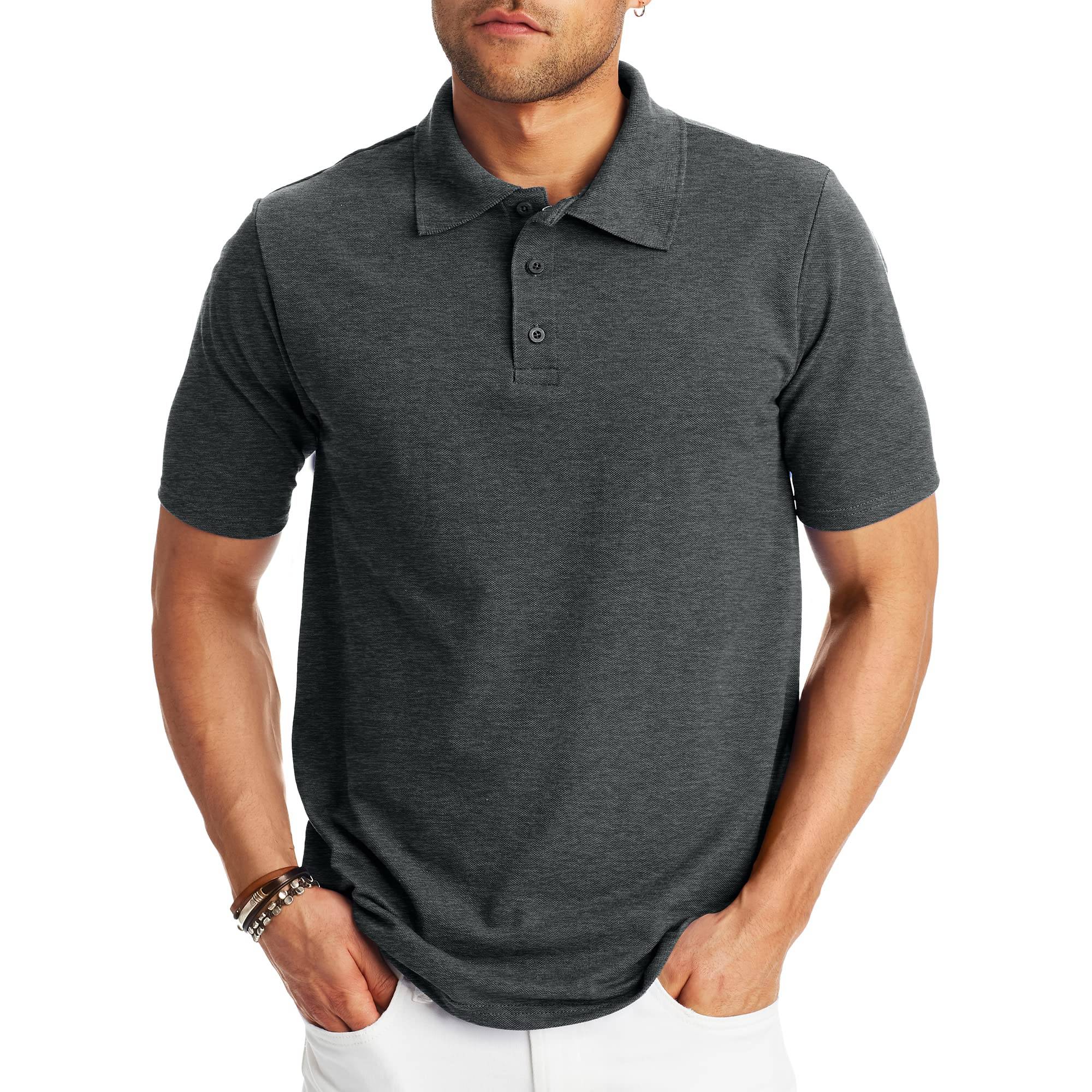 Hanes Men’s Short Sleeve Polo Shirt, Midweight Men's Shirt