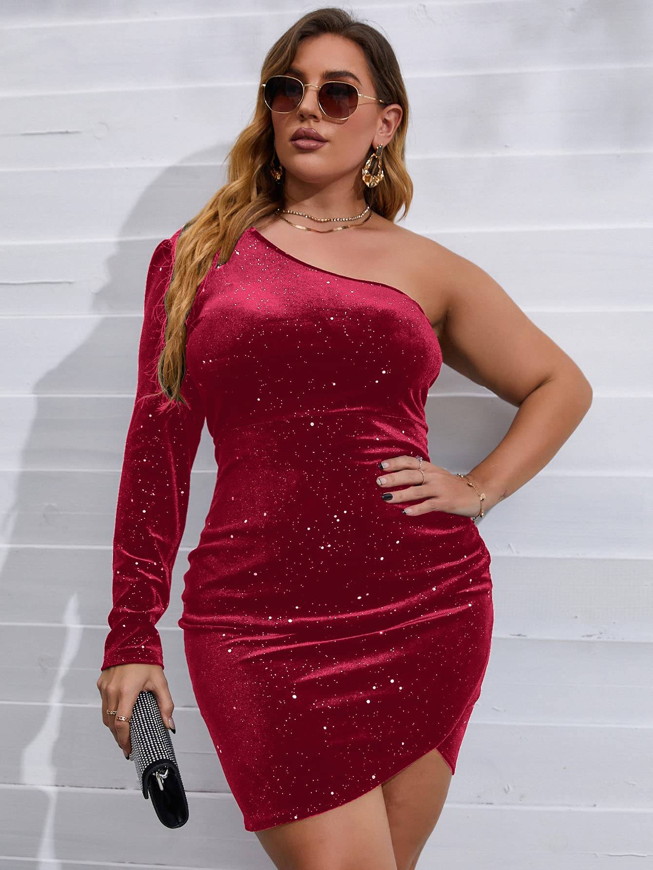 Women's Plus Size Wrap Velvet Dress