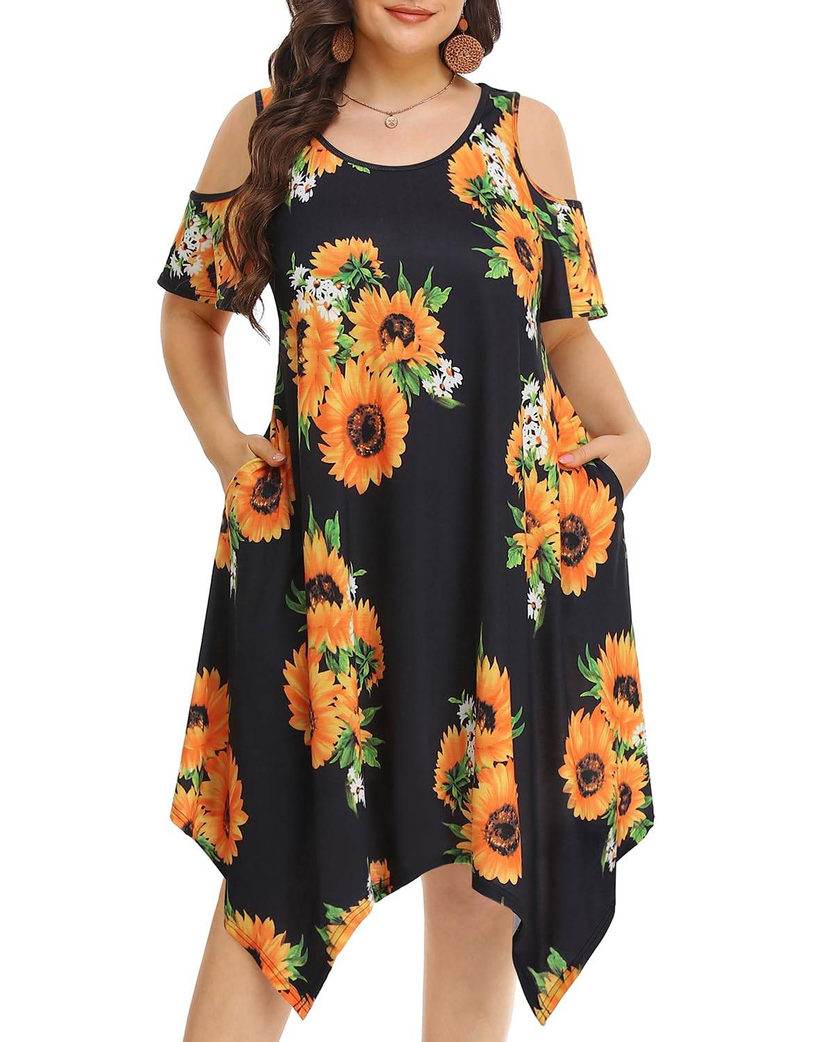 Women's Plus Size Sundress Dress with Pockets